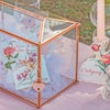 World Rose Gold Pink Pure Copper Standard Large Geometric Glass Card Box Terrarium with Slot, Lock, Handmade for Wedding Reception Wishwell - NCYPgarden