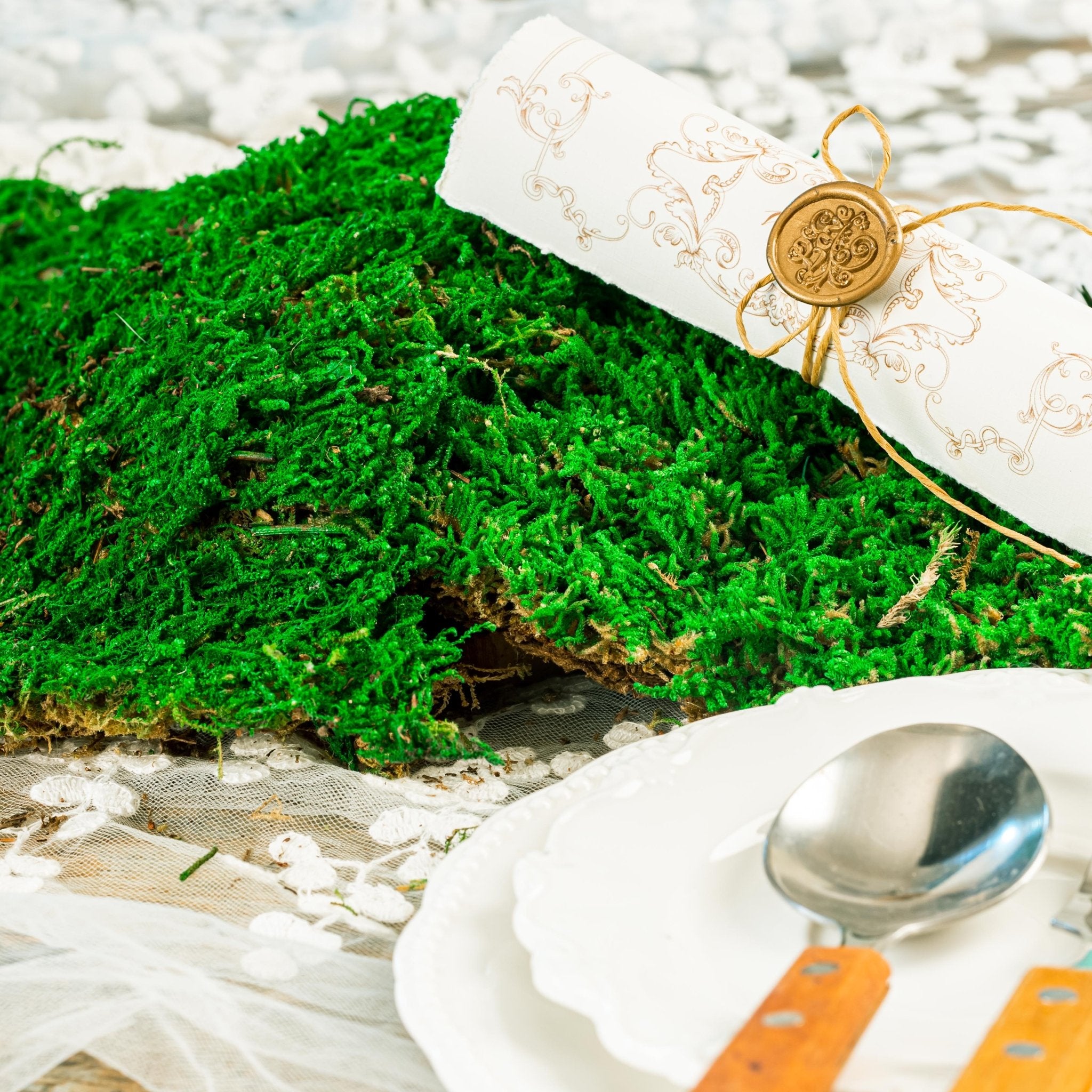 preserved pole moss Preserved forever green moss, pole moss Green 20x50cm, for DIY moss wa