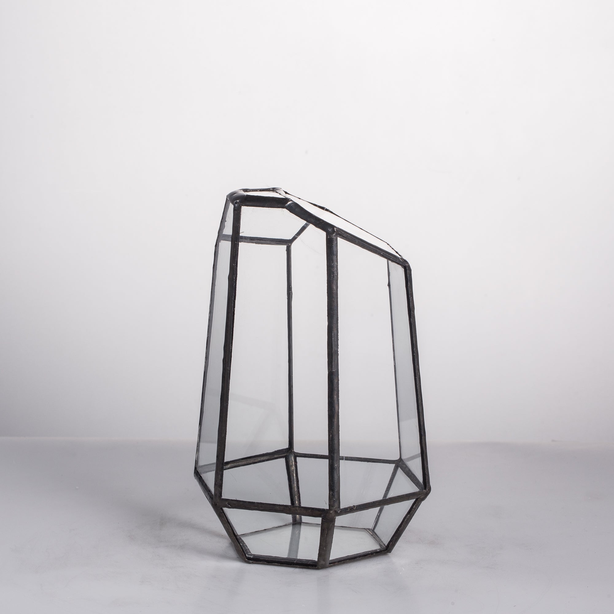 Handmade Irregular Tall Black Glass Geometric Terrarium for Succulents Moss Airplants - small PG01A1 - NCYPgarden