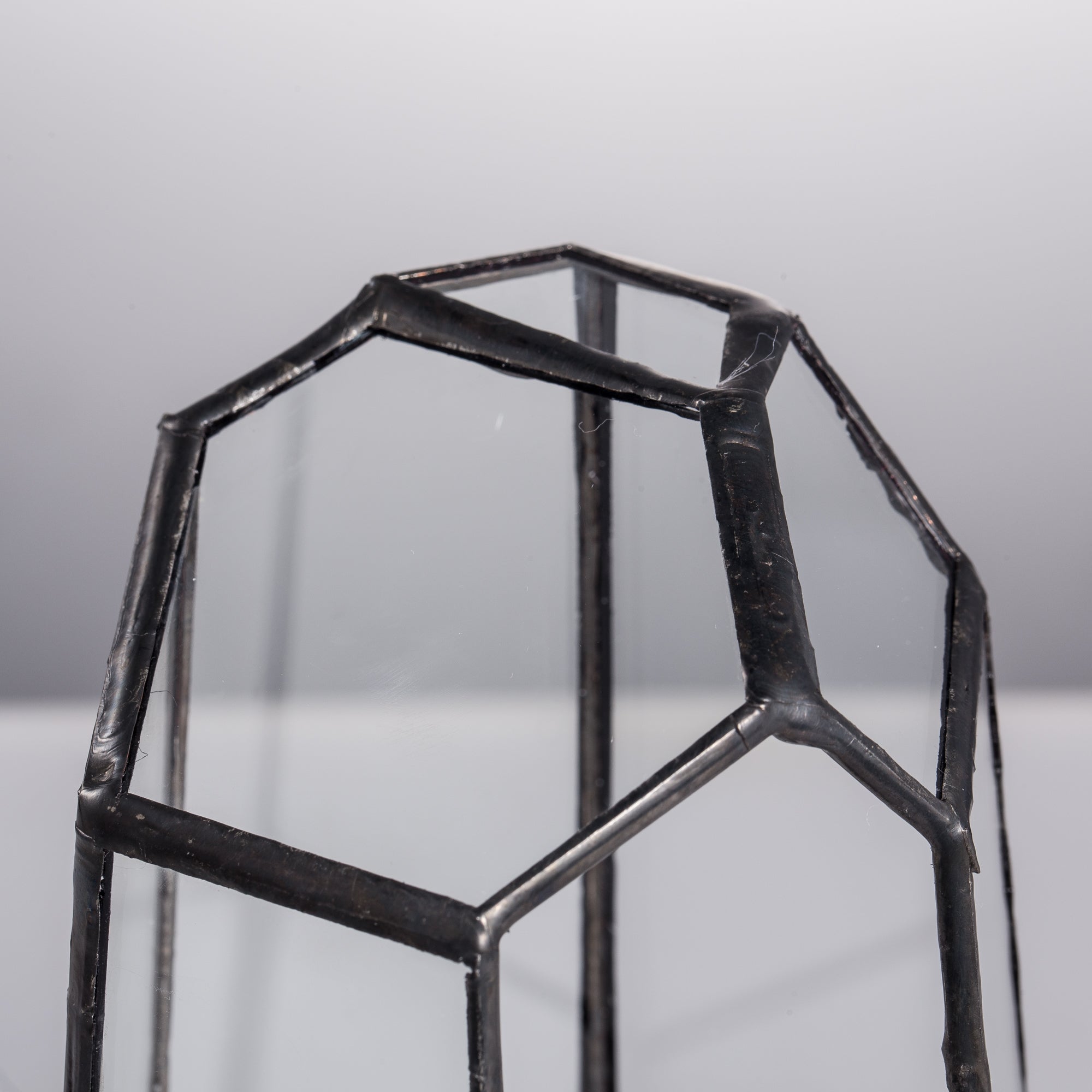 Handmade Irregular Tall Black Glass Geometric Terrarium for Succulents Moss Airplants - small PG01A1 - NCYPgarden