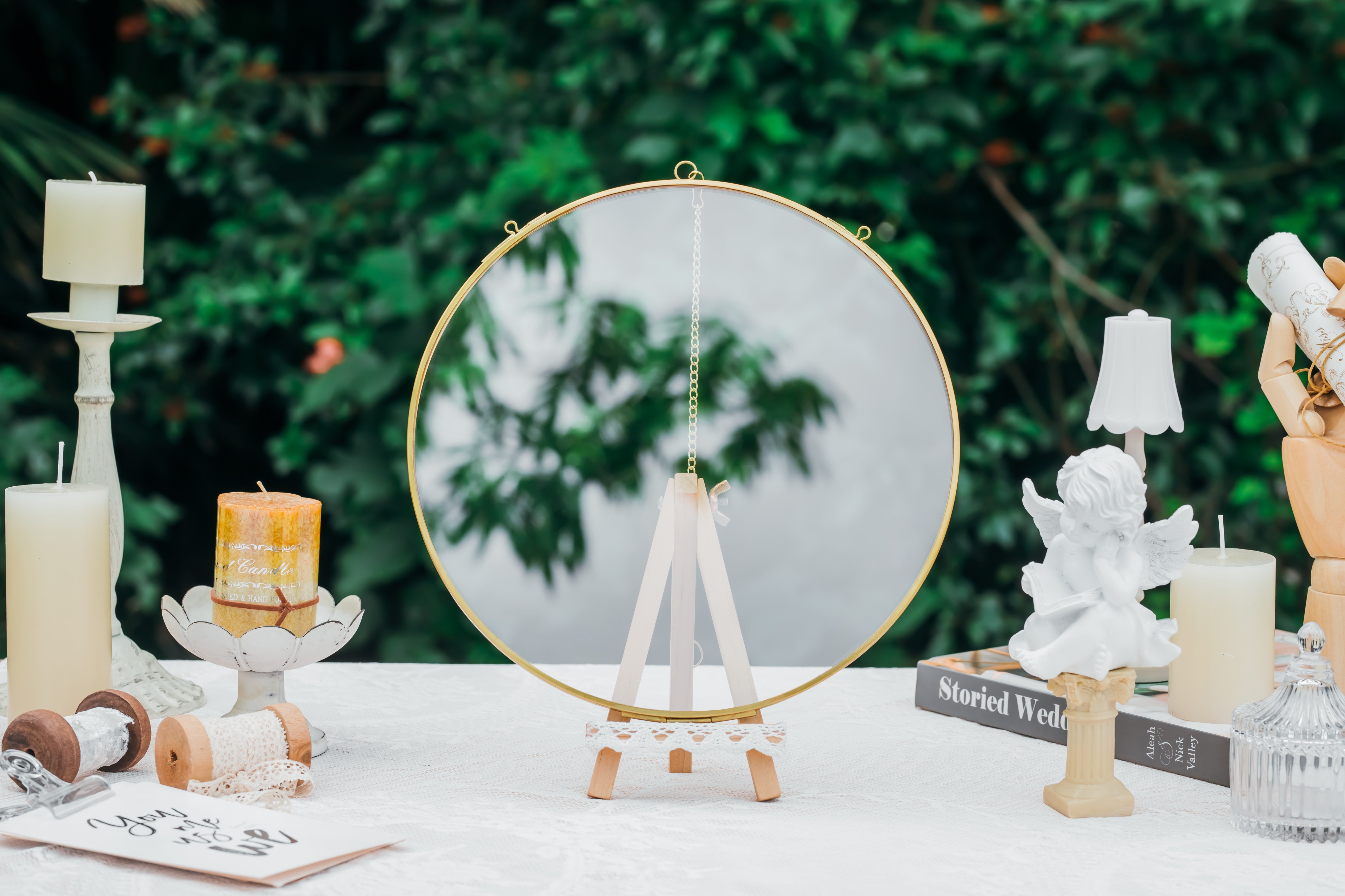 NCYP Wall Hanging Round 8" 10" 12" Herbarium Brass Glass Frame for Pressed Flowers, Poster, Double Glass, floating Frame - NCYPgarden