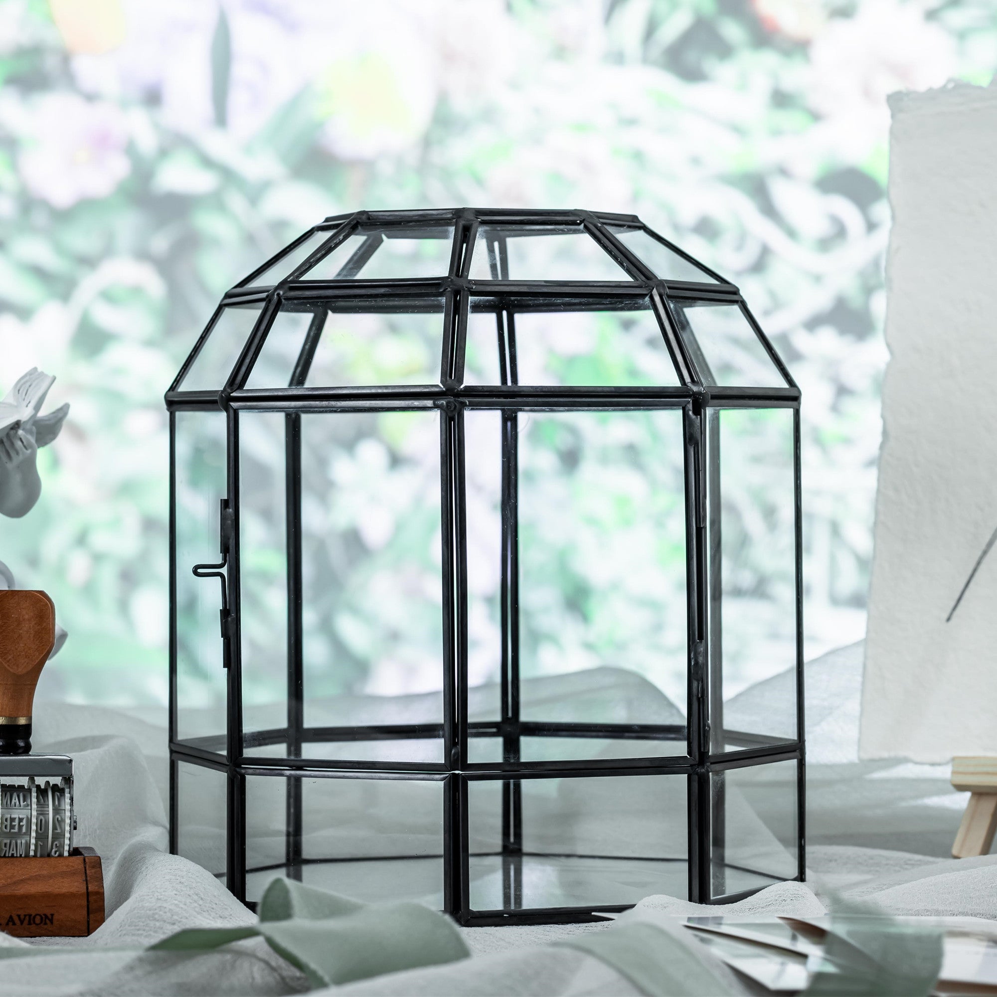NCYP Dome Geometric Glass Terrarium Round, Closed Succulents Planter Pot Miniature Dessert Landscape Bonsai Container PD01B2 - NCYPgarden