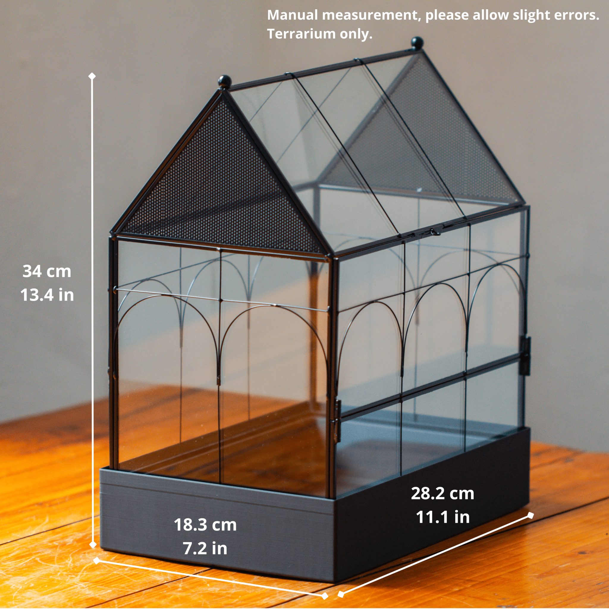 Large Vintage House Shape Insect Terrarium With Watertight Base & Vent，For Tarantula, Mantis, Stick Insect -13" SH01V3 - NCYPgarden