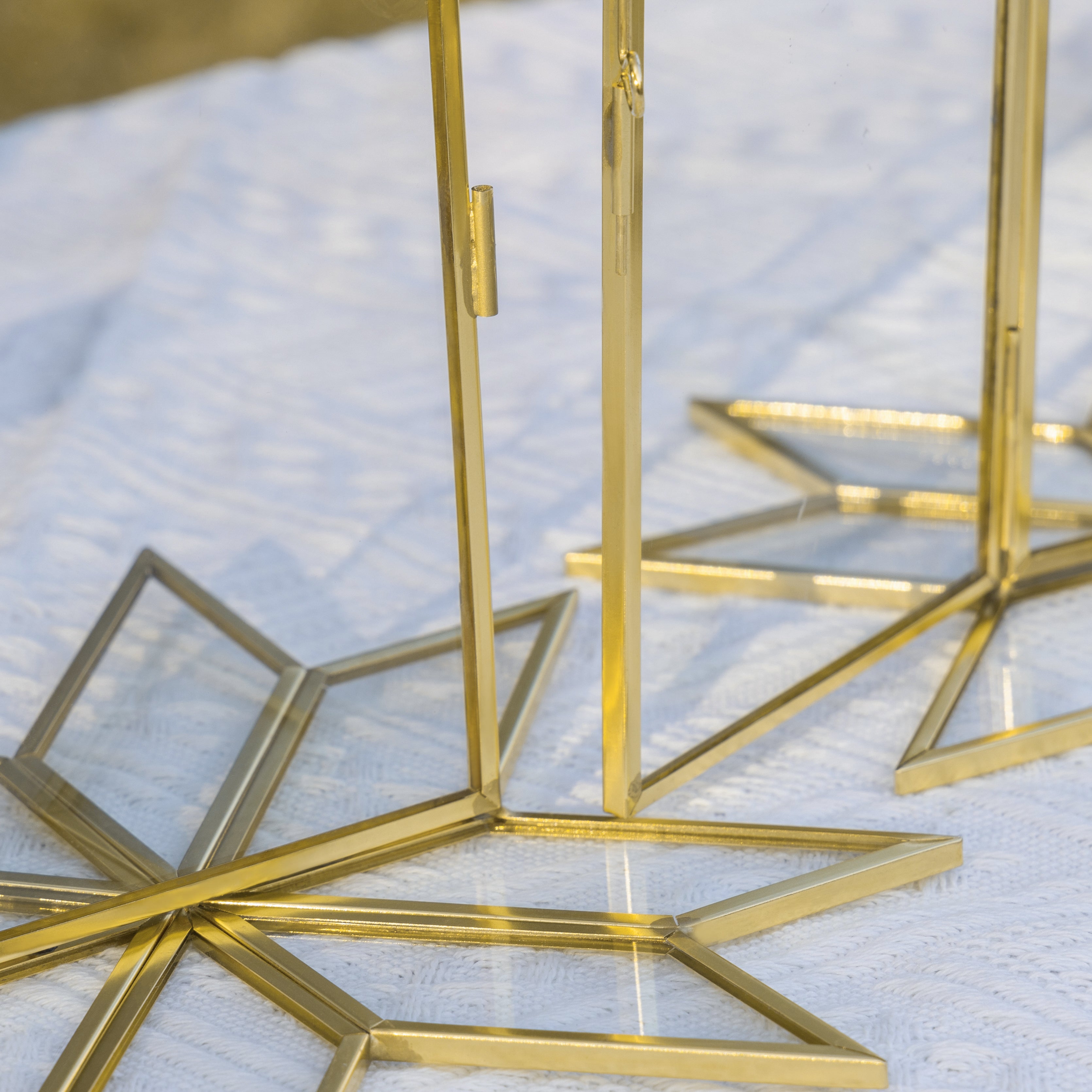 Geometric Gardenia Garden Gold Glass and Brass Wedding Table Number Holder, pressed flower frame - NCYPgarden