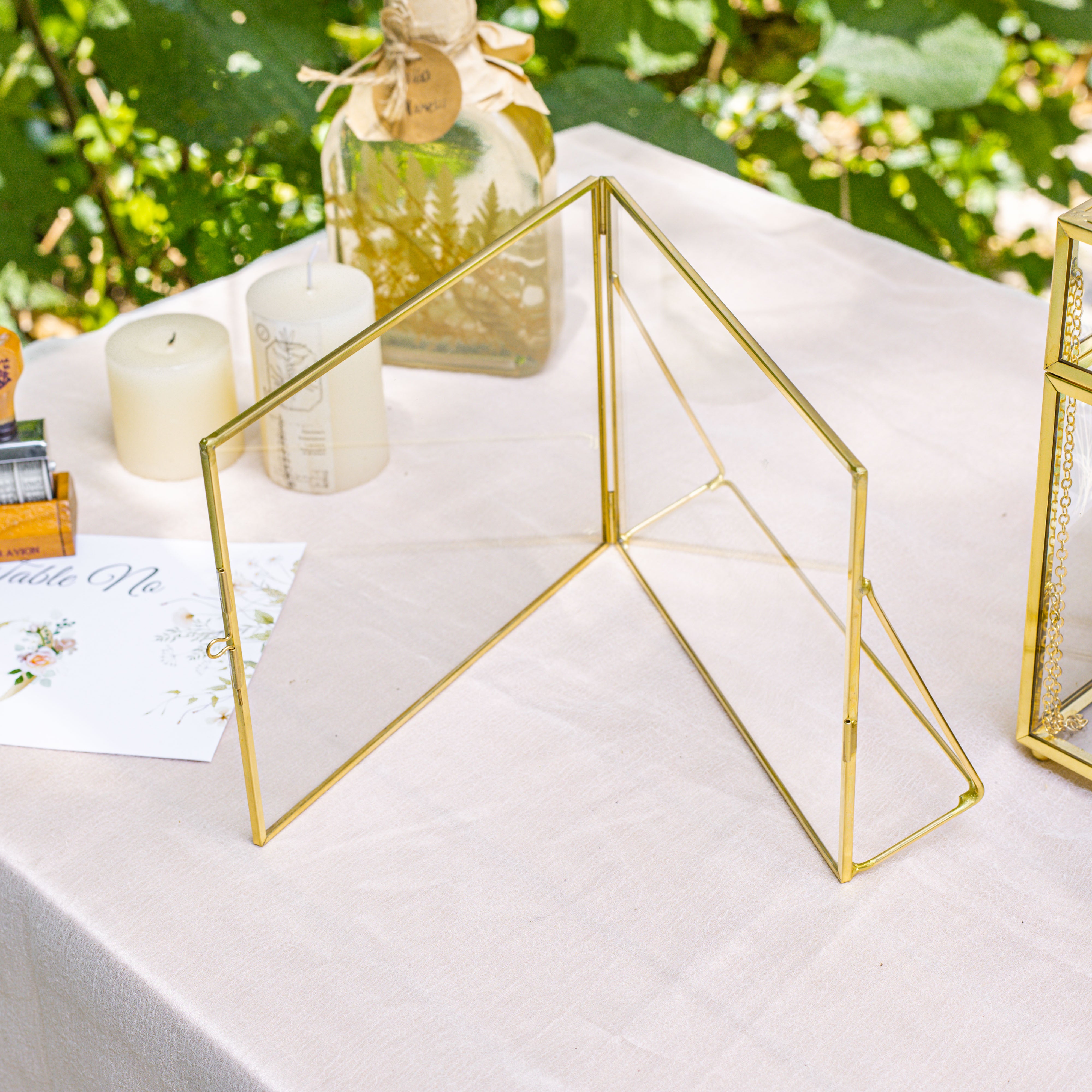 Gold Table Number Holder, 8''x6'' Wedding Photo Picture Frame, for Outdoor Garden Wedding, Bridal Shower - NCYPgarden