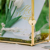 NCYP Glass Cards Box for Wedding Reception - Rectangle Glass Box with Slot and Lock for Money, Envelopes - Birthdays Party Tabletop Decor, 8" x 5.5" x 11.3" Gold, Clear (Card Box Only) - NCYPgarden