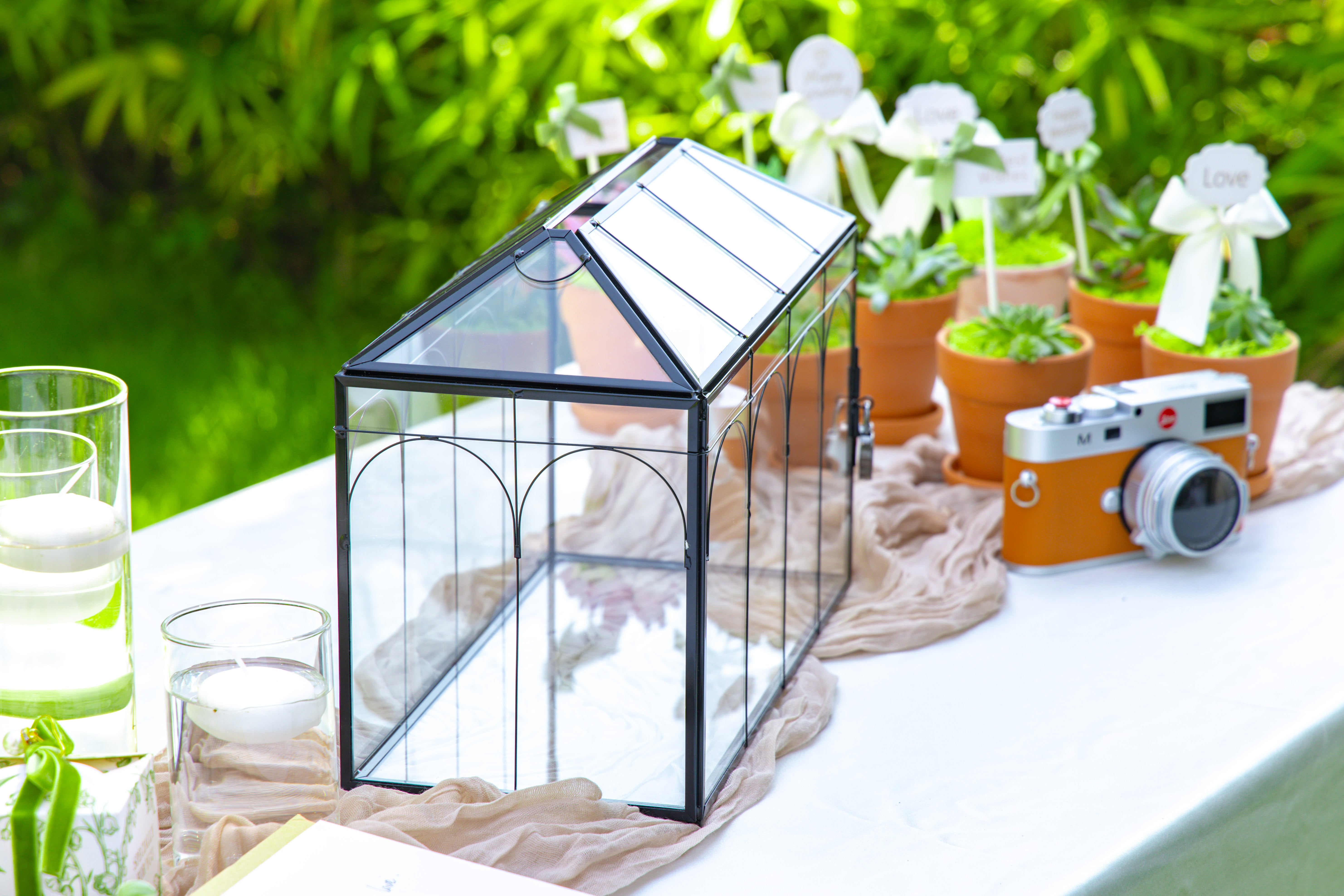 12.6"Handmade Black Wedding Card Box with Slot and Lock, Size Large, for Reception - NCYPgarden