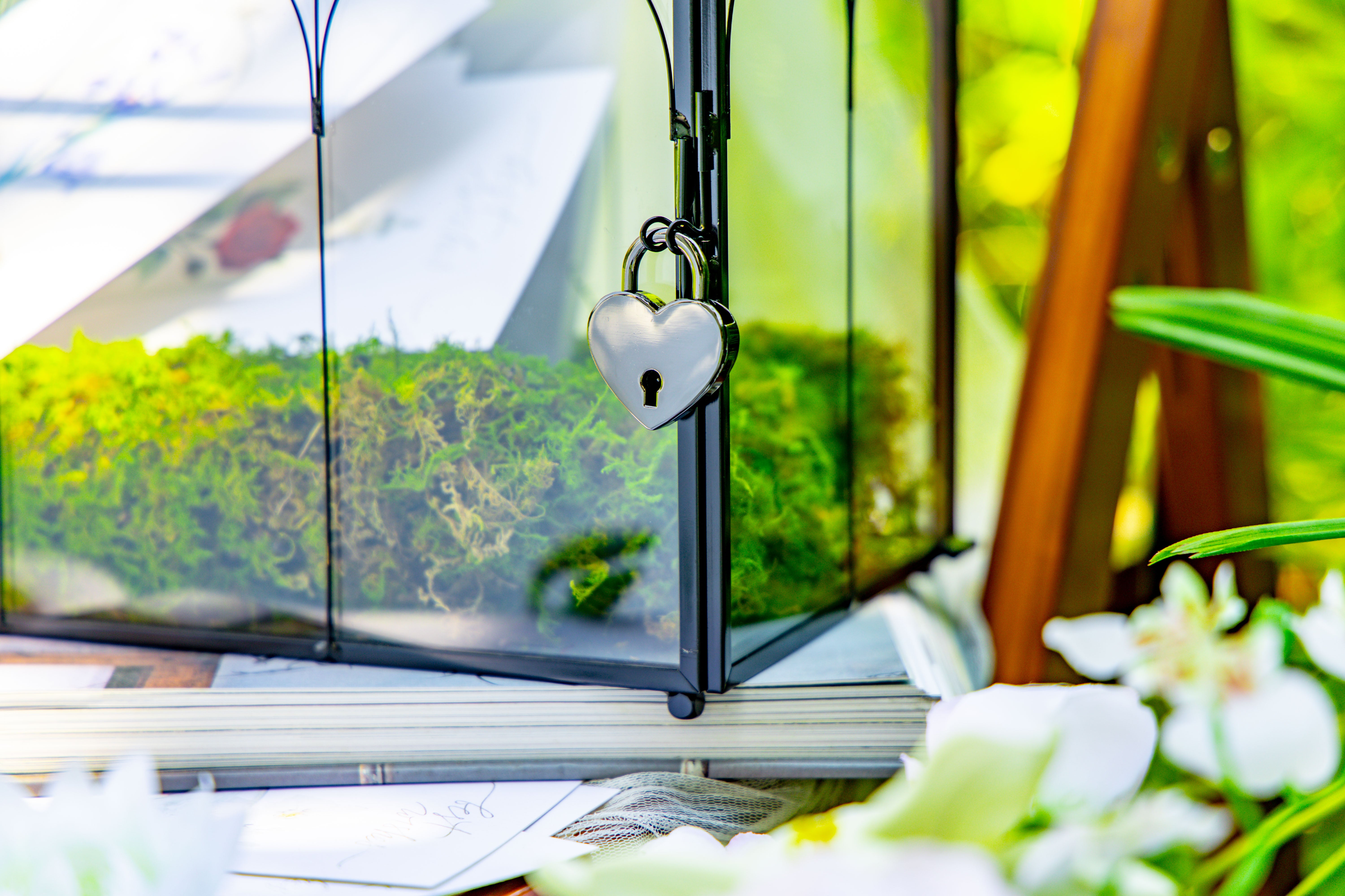 12.6"Handmade Black Wedding Card Box with Slot and Lock, Size Large, for Reception - NCYPgarden