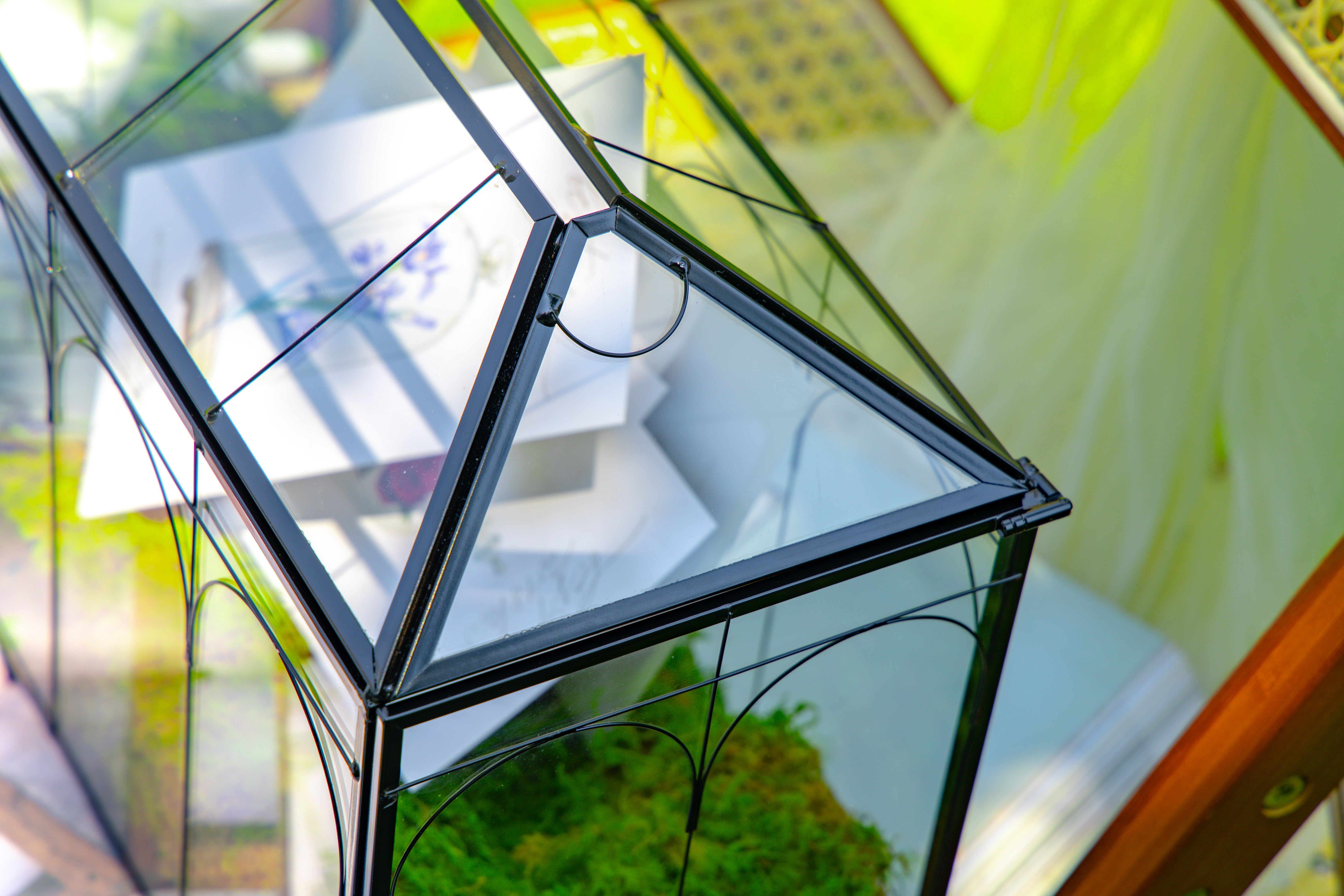 12.6"Handmade Black Wedding Card Box with Slot and Lock, Size Large, for Reception - NCYPgarden