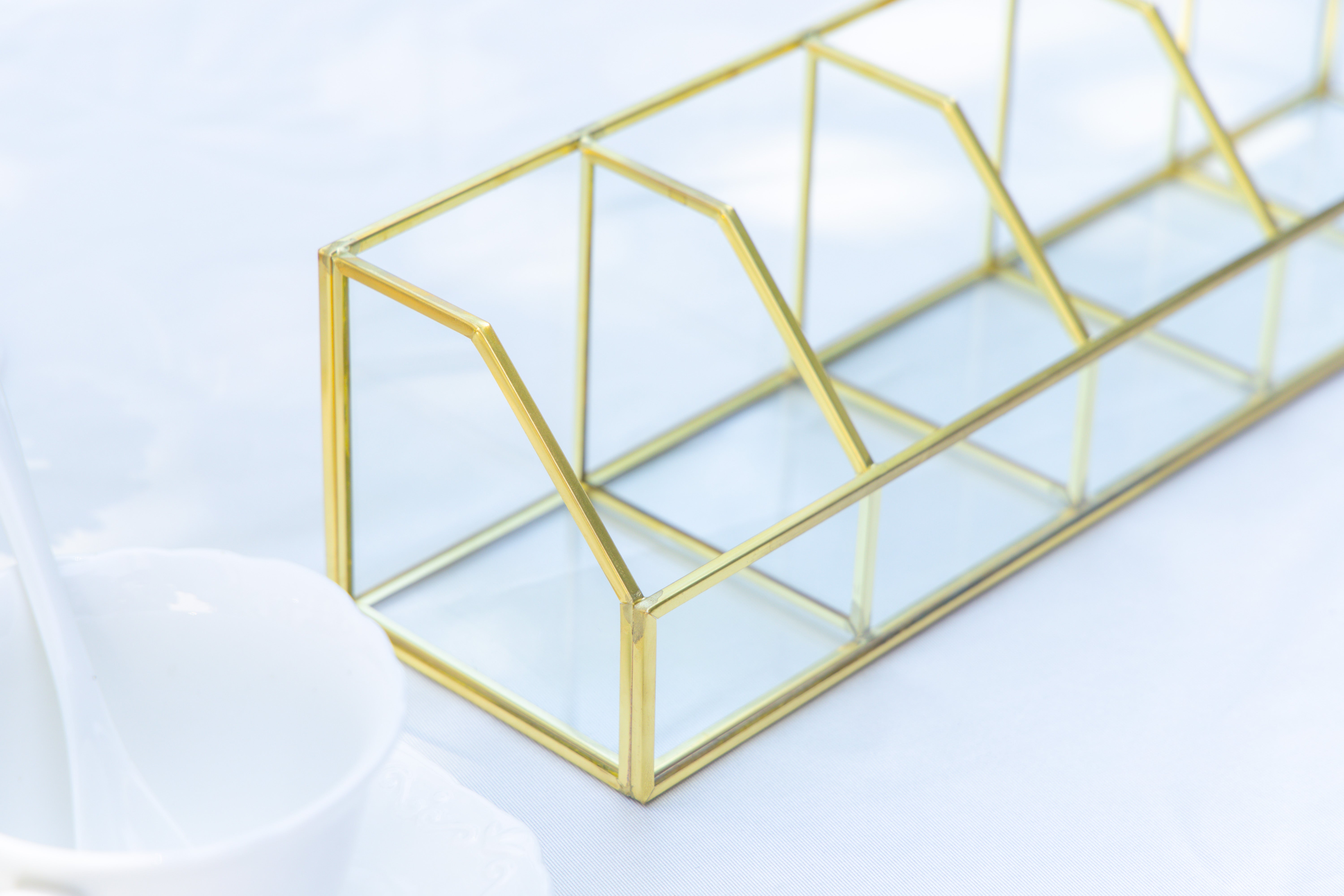 Glass Gold Tea Bag Box, 5 Compartments Box, Tea Lovers Gift Box, Tea Organizer, Christmas Gift - NCYPgarden