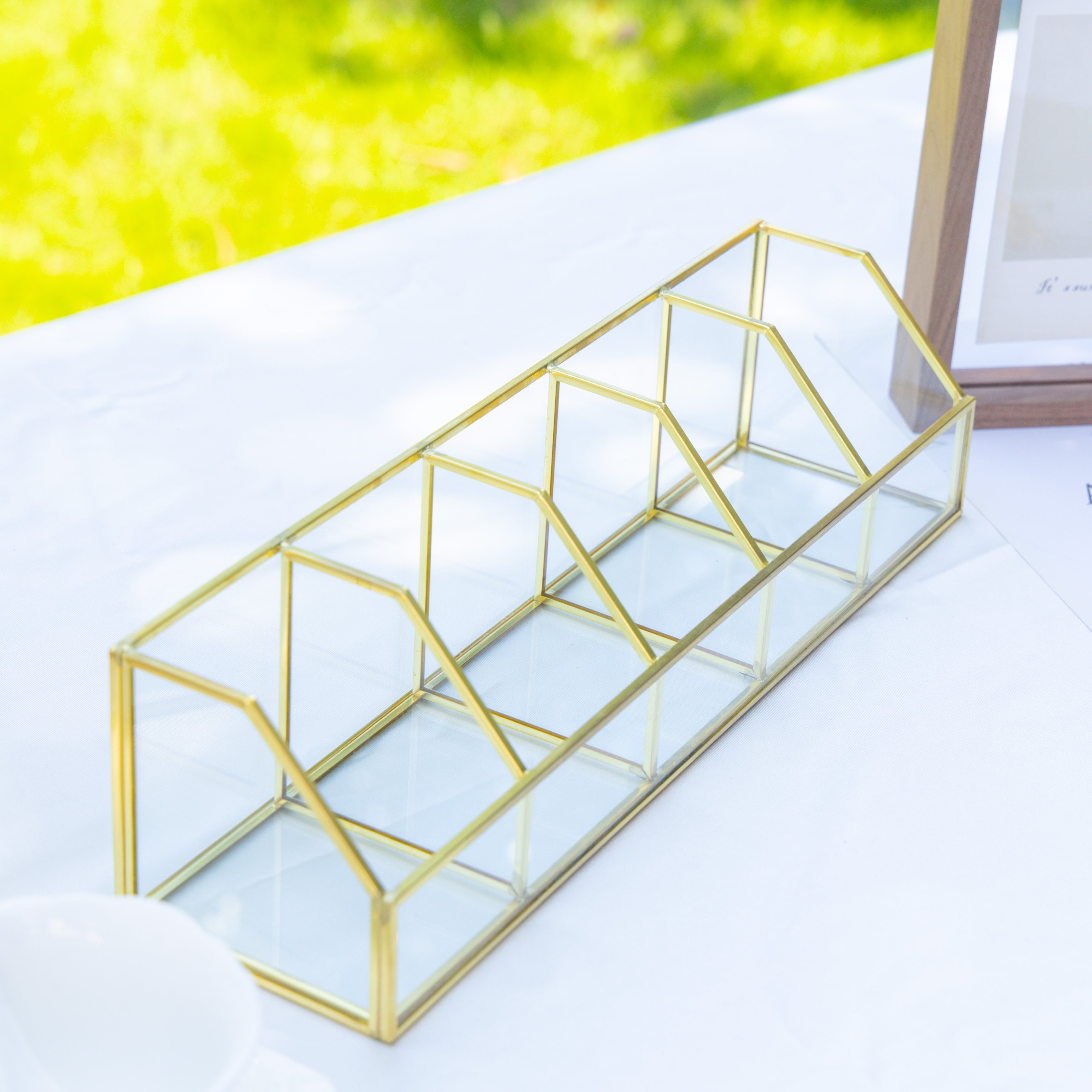 Glass Gold Tea Bag Box, 5 Compartments Box, Tea Lovers Gift Box, Tea Organizer, Christmas Gift - NCYPgarden