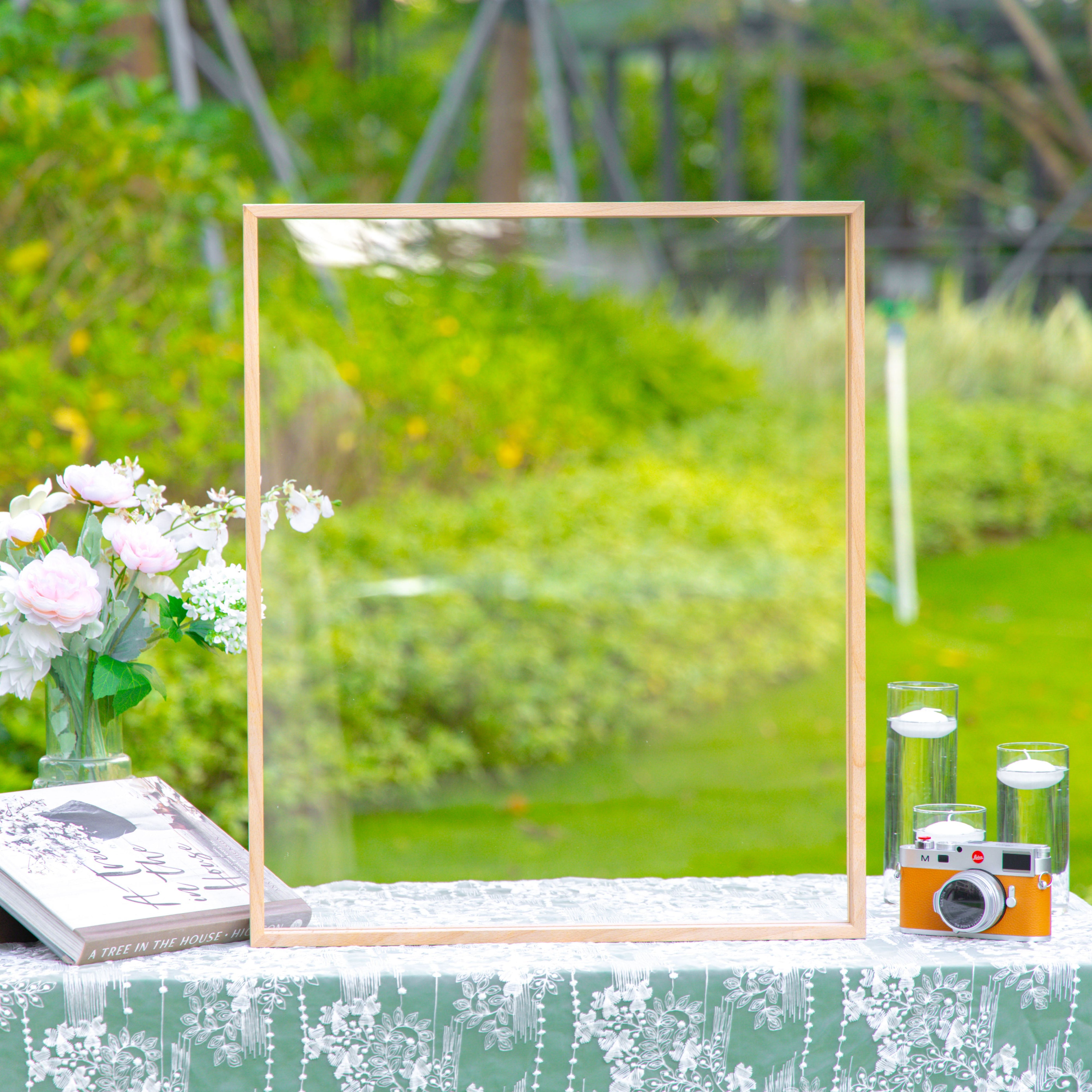 Customizable  NCYP Handmade 18x24" 20x24" Tabletop Wall Hanging Natural Wood Acrylic Artwork  Floating Frame - NCYPgarden