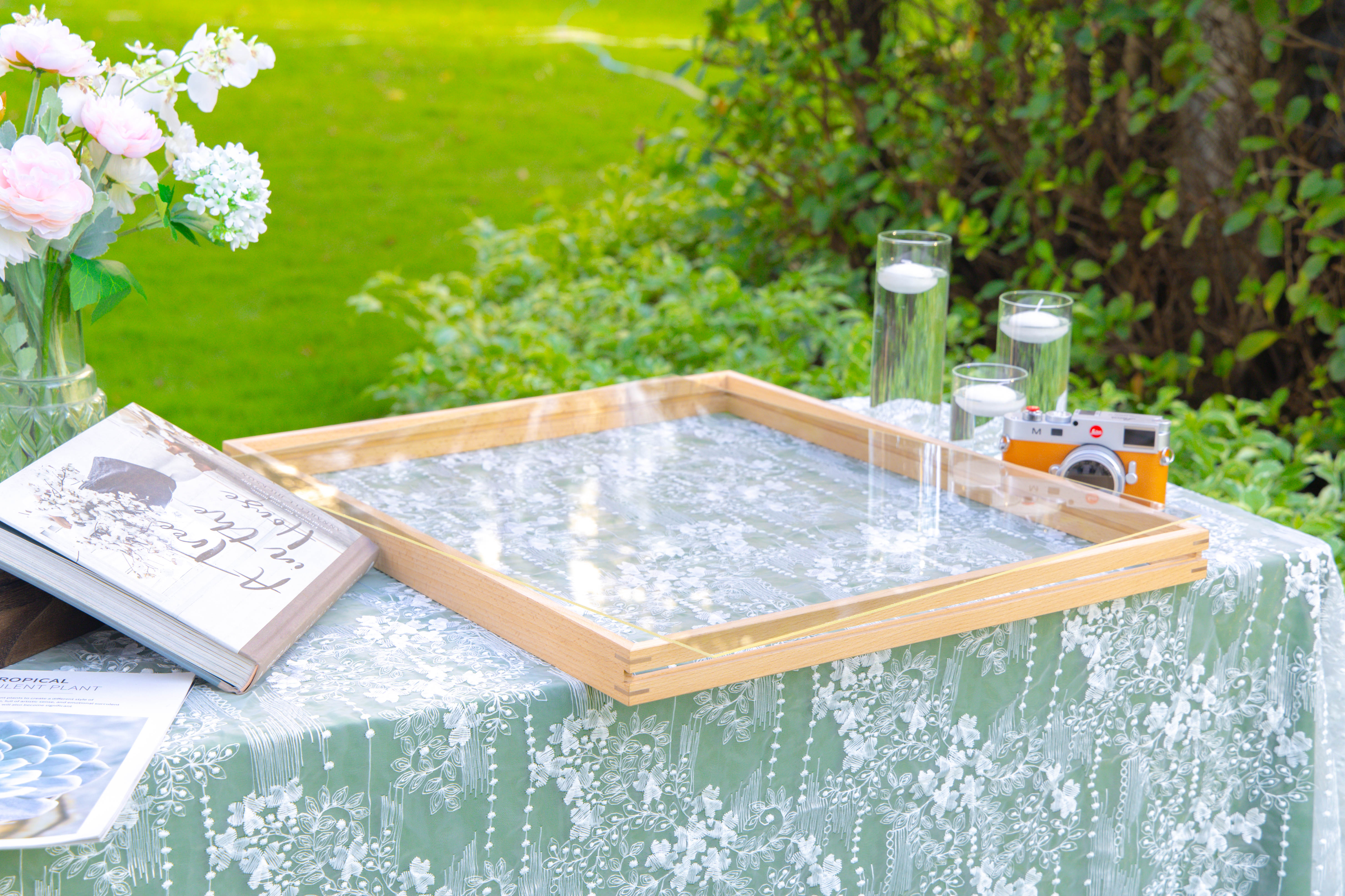 Customizable  NCYP Handmade 18x24" 20x24" Tabletop Wall Hanging Natural Wood Acrylic Artwork  Floating Frame - NCYPgarden