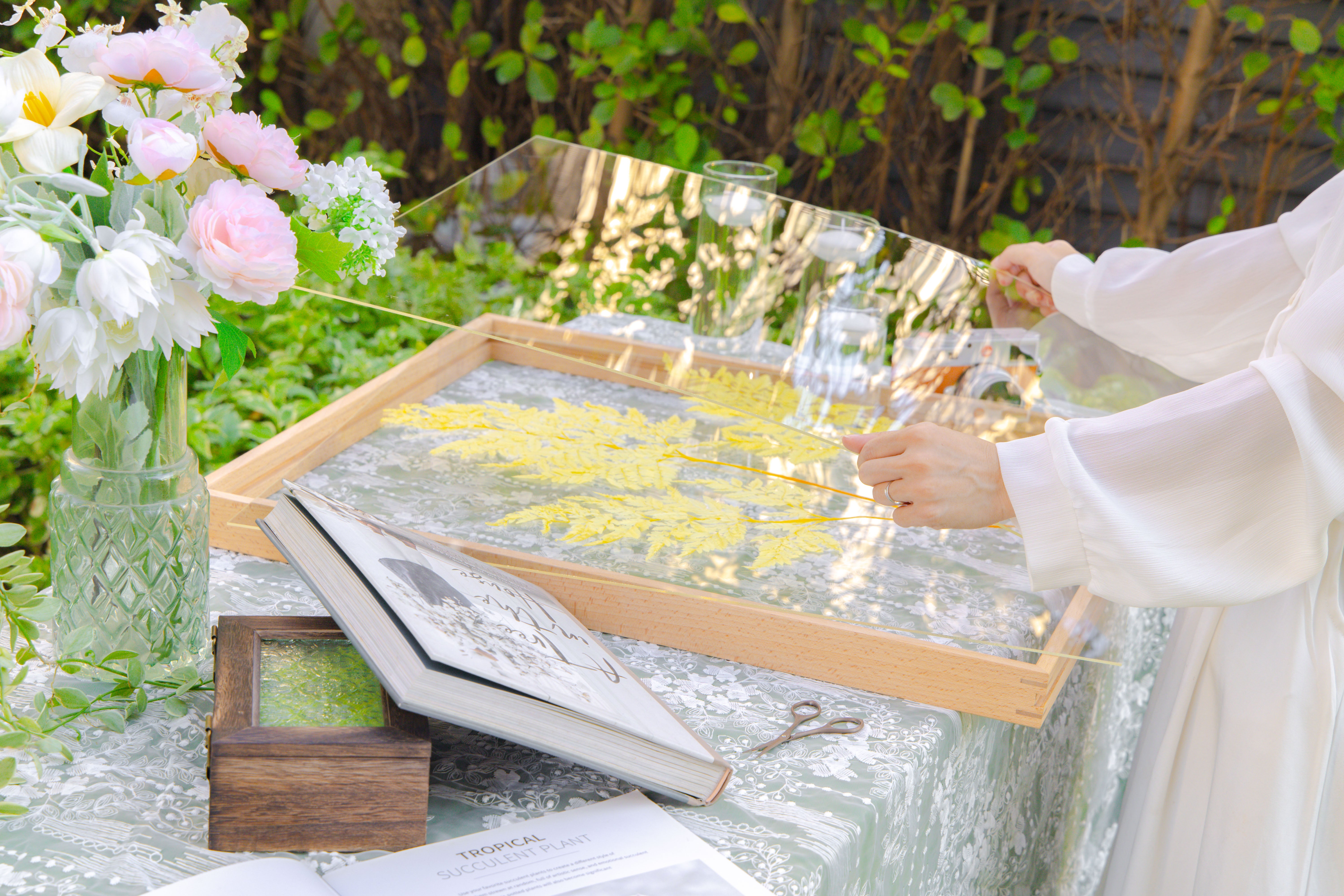 Customizable  NCYP Handmade 18x24" 20x24" Tabletop Wall Hanging Natural Wood Acrylic Artwork  Floating Frame - NCYPgarden