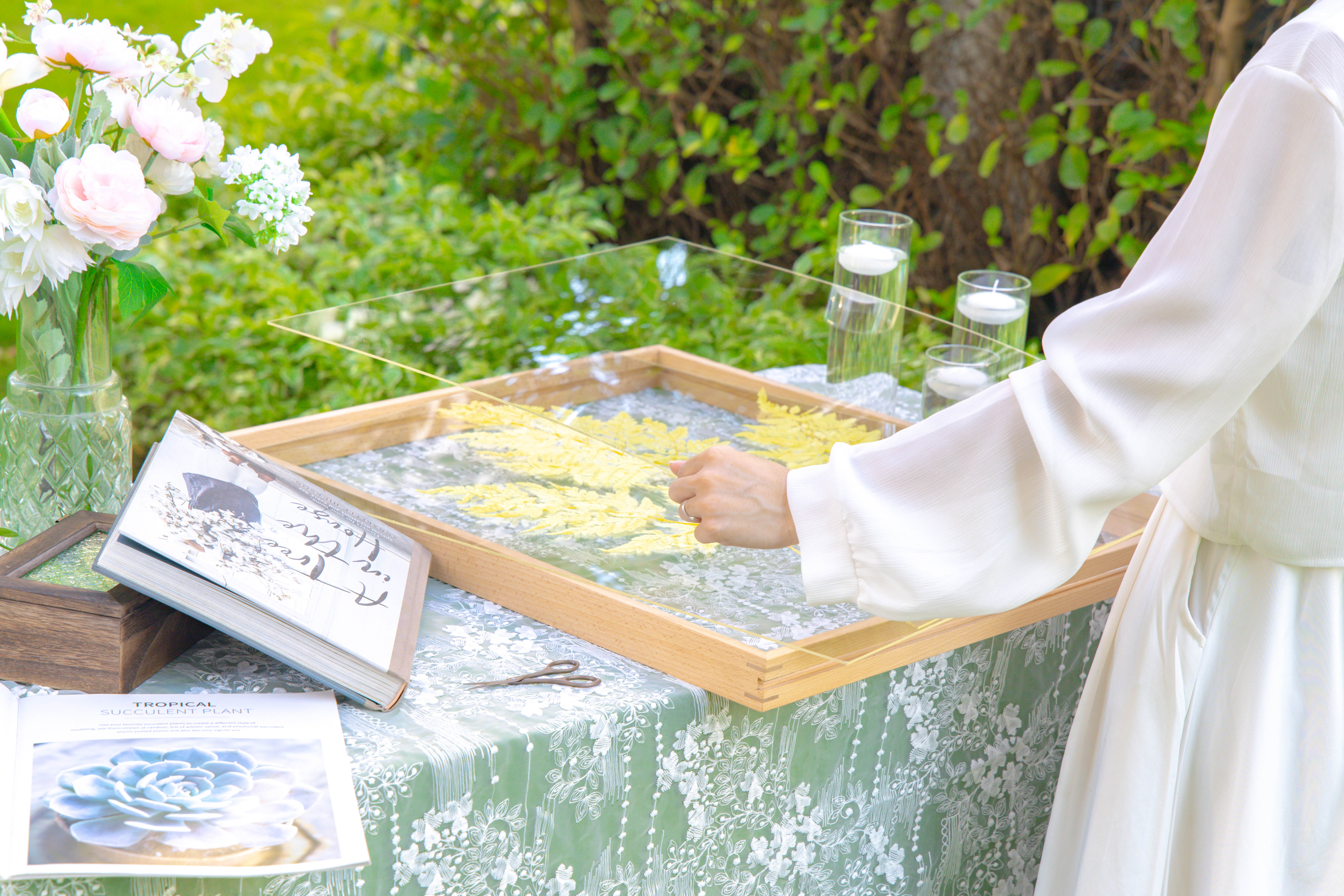 Customizable  NCYP Handmade 18x24" 20x24" Tabletop Wall Hanging Natural Wood Acrylic Artwork  Floating Frame - NCYPgarden