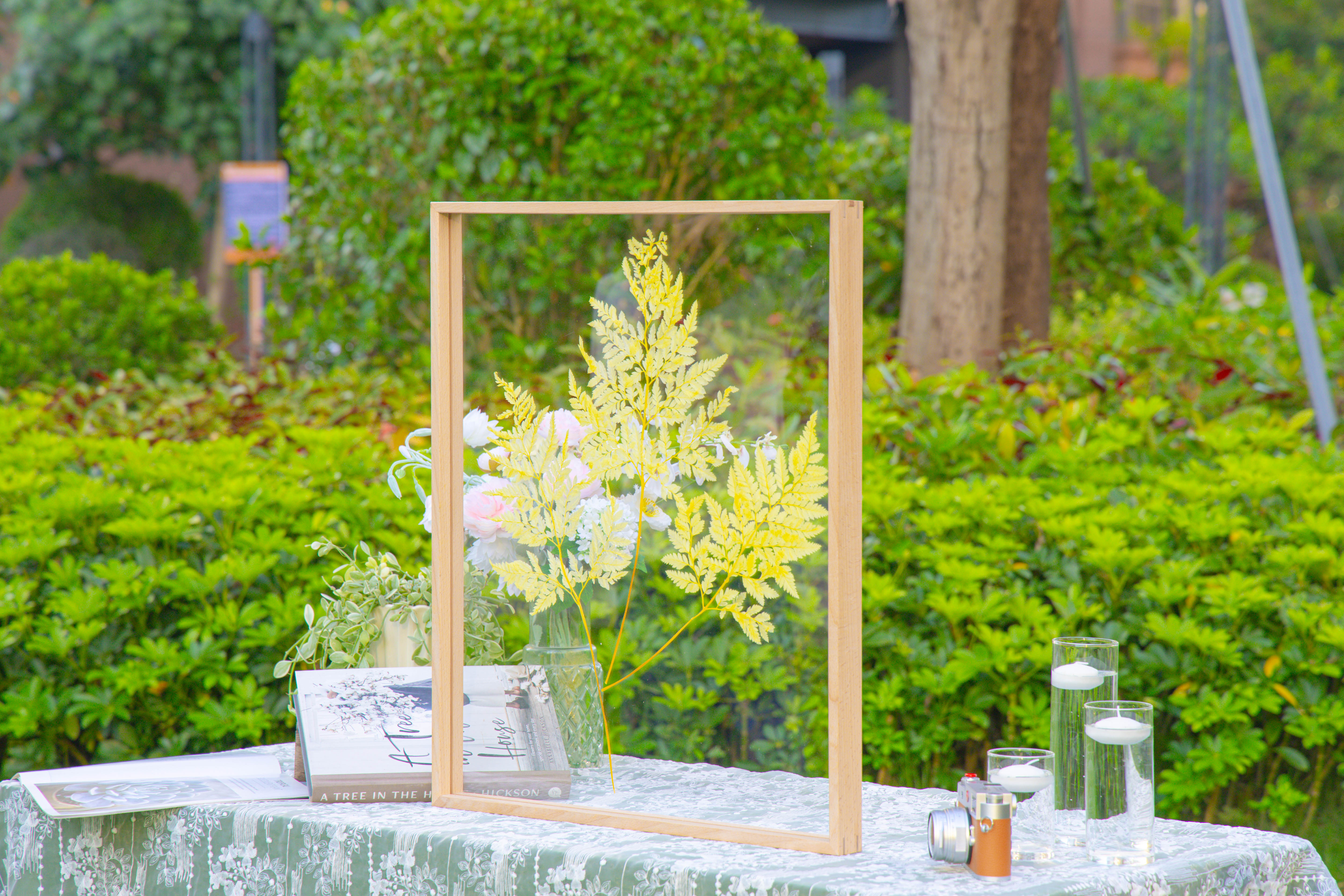 Customizable  NCYP Handmade 18x24" 20x24" Tabletop Wall Hanging Natural Wood Acrylic Artwork  Floating Frame - NCYPgarden