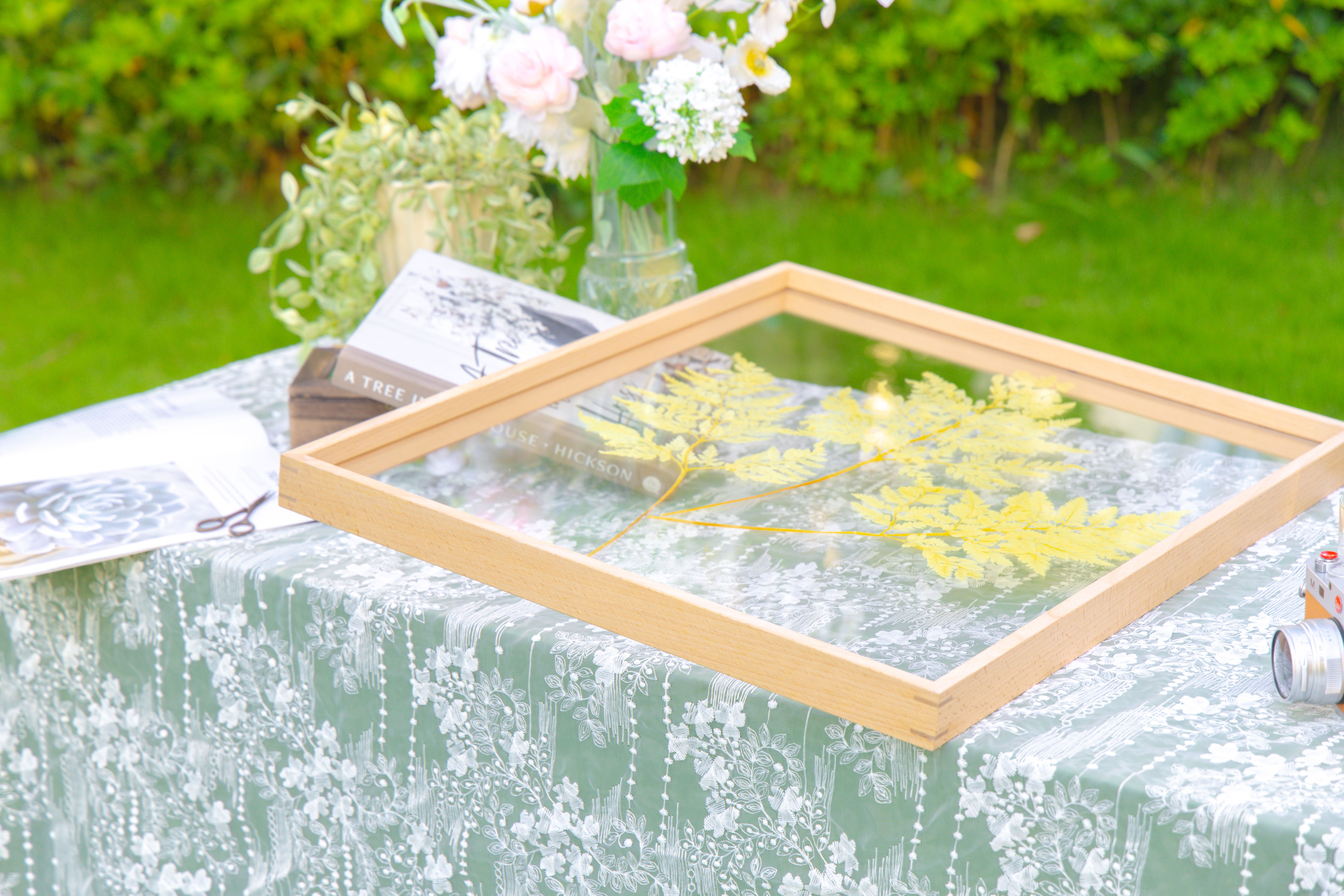 Customizable  NCYP Handmade 18x24" 20x24" Tabletop Wall Hanging Natural Wood Acrylic Artwork  Floating Frame - NCYPgarden