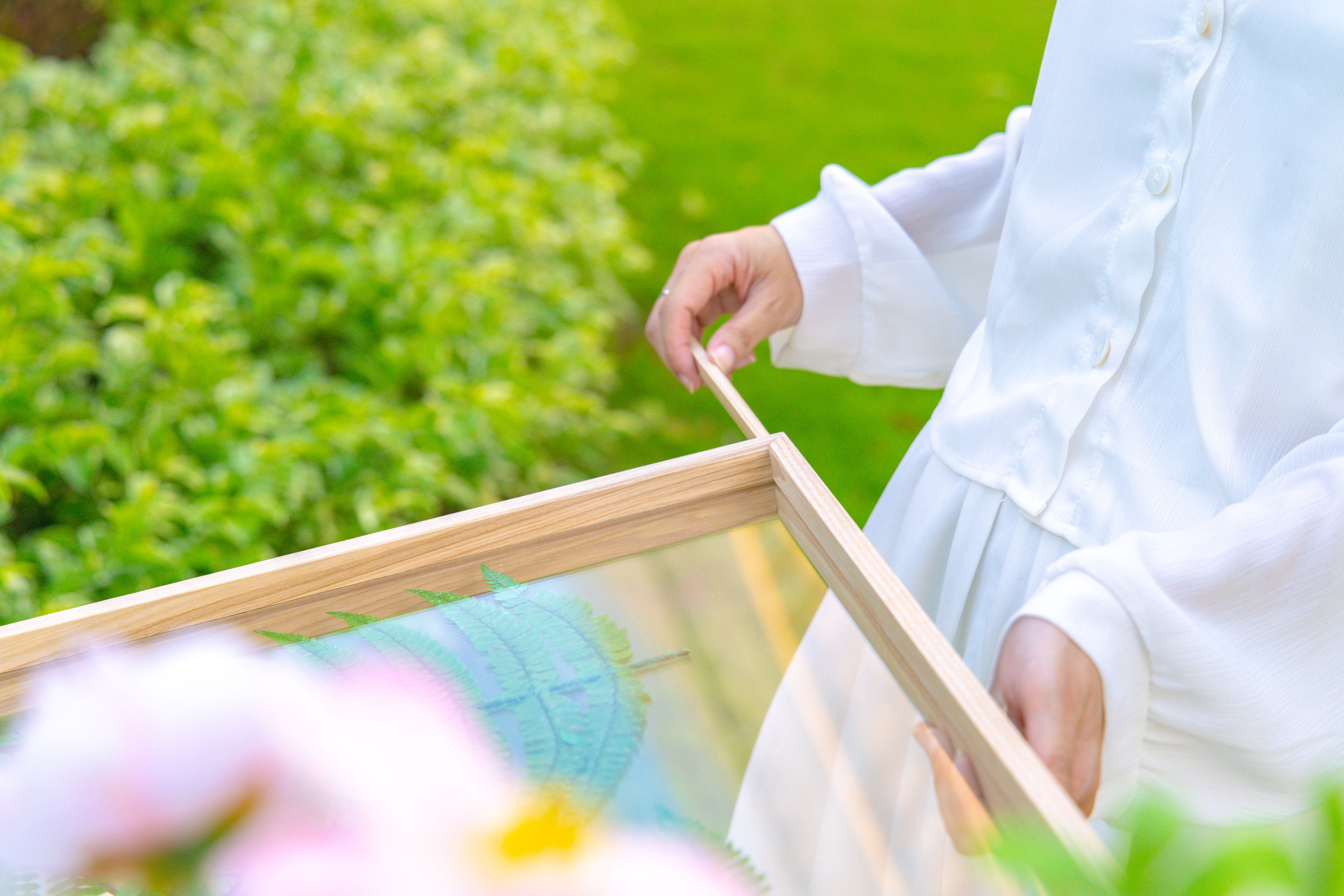 Customizable  NCYP Handmade 18x24" 20x24" Tabletop Wall Hanging Natural Wood Acrylic Artwork  Floating Frame - NCYPgarden