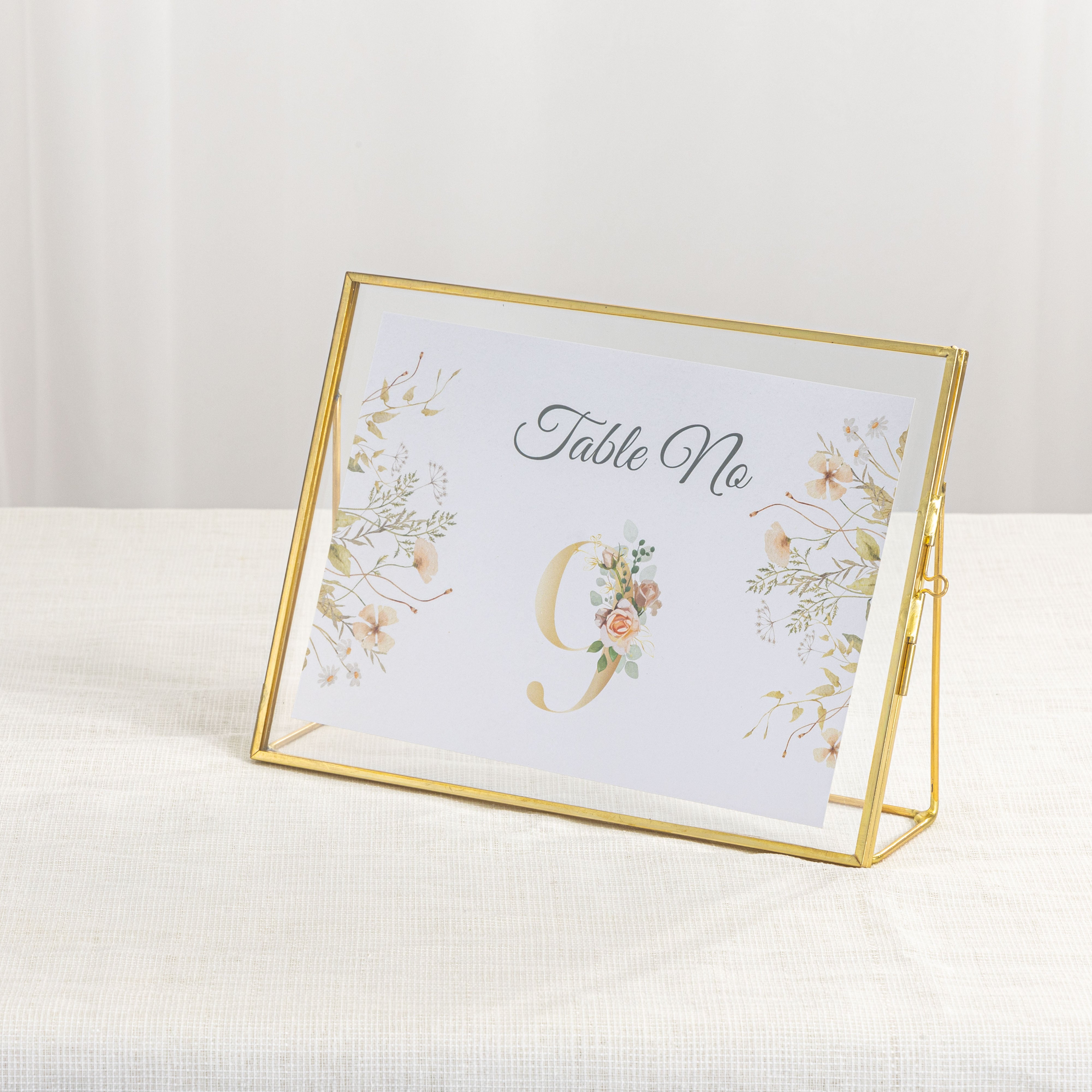 Gold Table Number Holder, 8''x6'' Wedding Photo Picture Frame, for Outdoor Garden Wedding, Bridal Shower - NCYPgarden