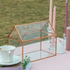 Geometric Glass Card Box Terrarium, Rose Gold, Pink House Shape Handmade, Pure Copper,for Wedding Reception, Wishwell, Keepsake Centerpiece - NCYPgarden