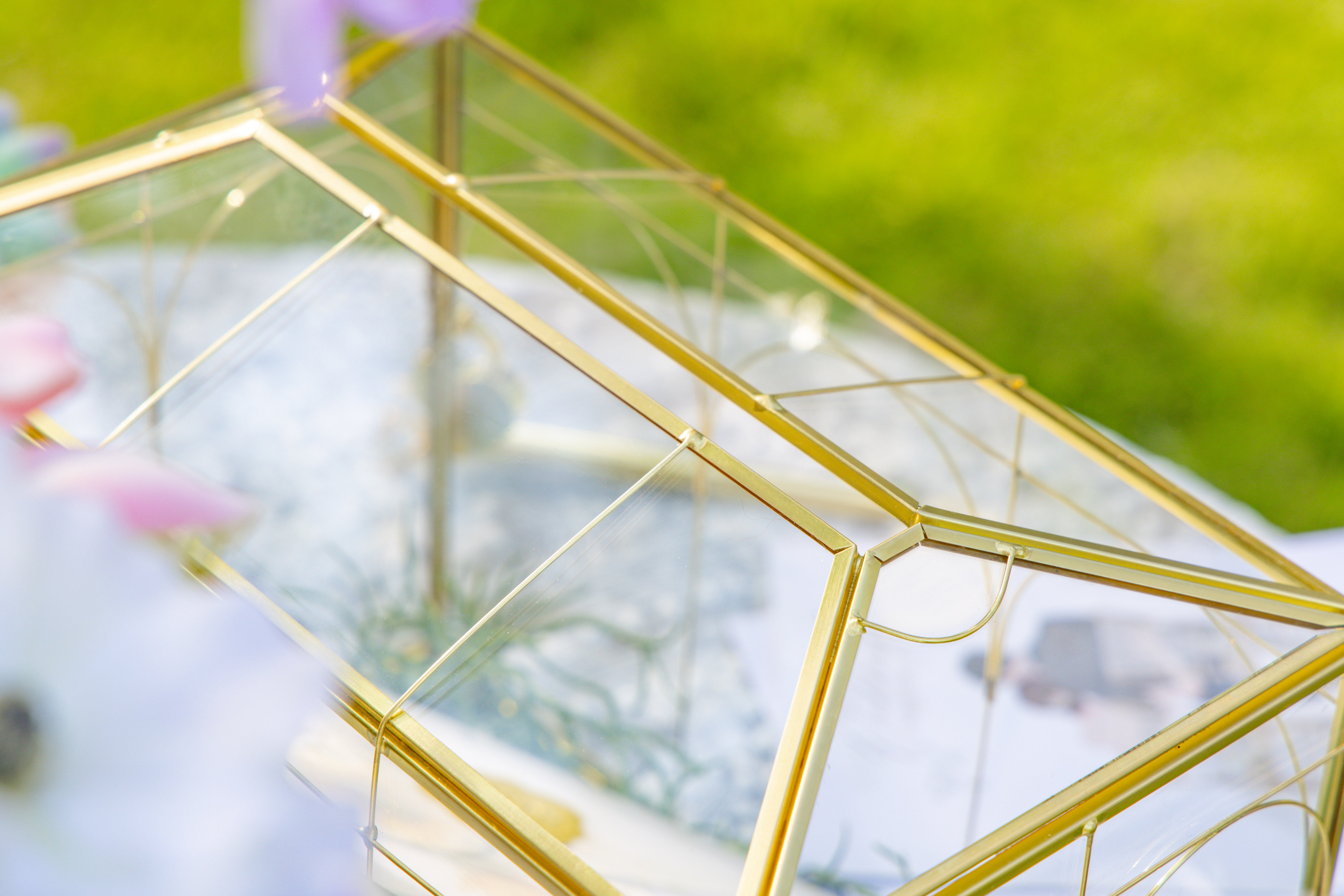 10.2" Handmade victorian Church  Gold Wedding Card Box with Slot and Lock - NCYPgarden