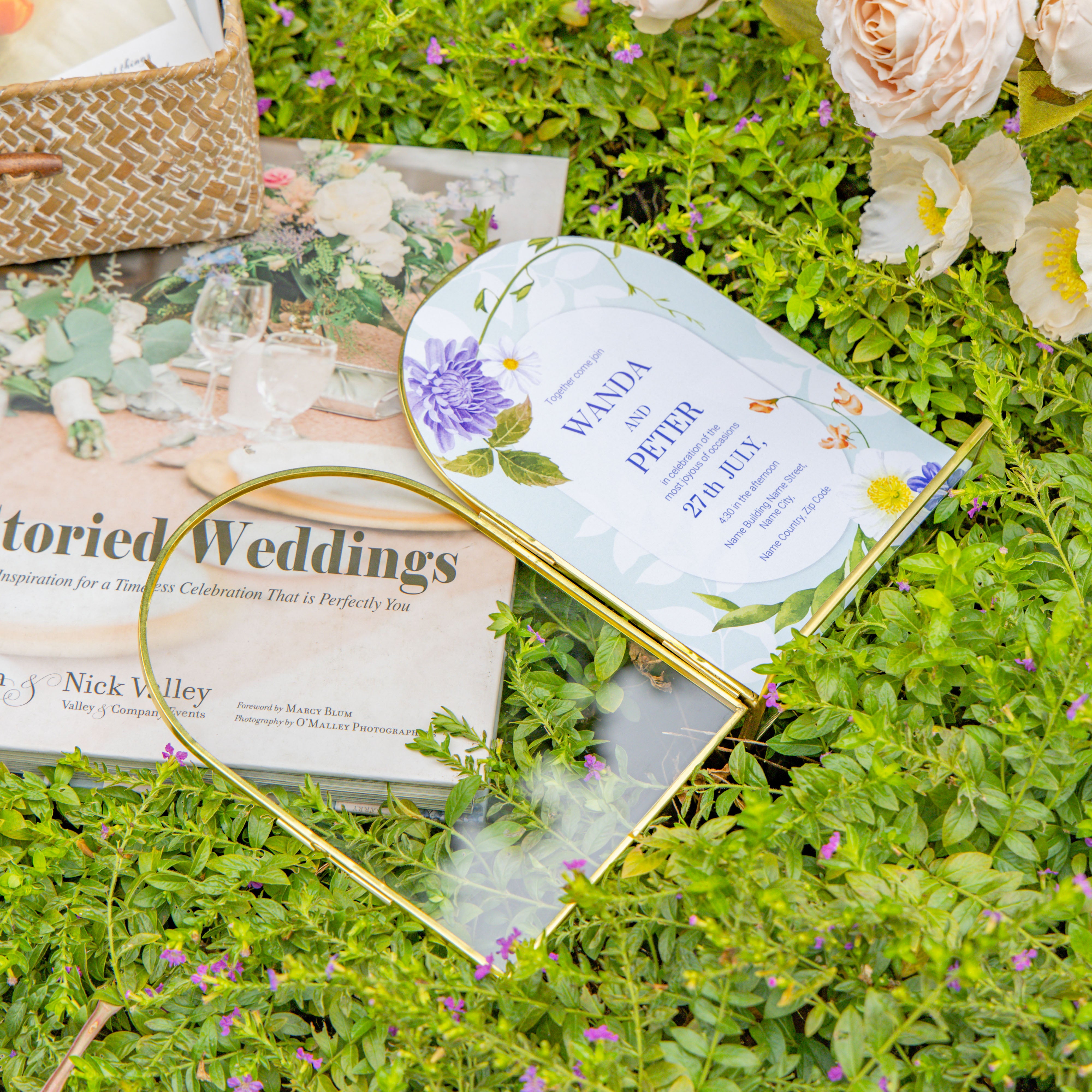 5x7'' Arched Brass and Double Glass Frame,  for Pressed Flowers, Table Number Holder - NCYPgarden