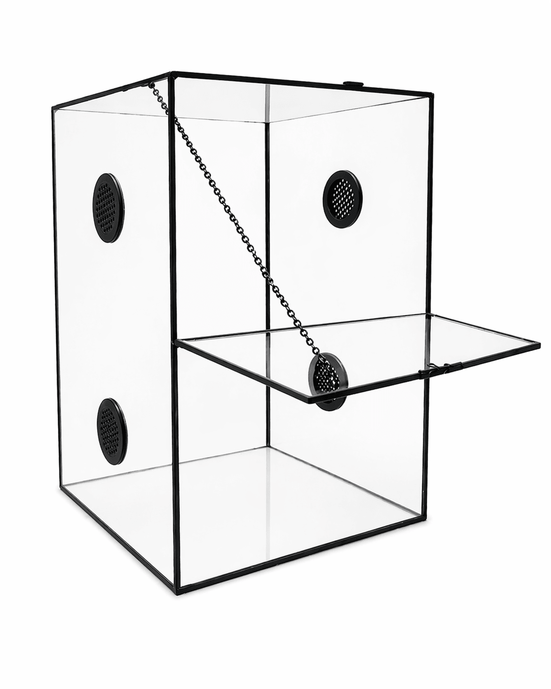 8x8x12" Tin and Glass Terrarium with 4 vents，Watertight - NCYPgarden