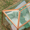 US Rose Gold Pink Pure Copper Standard Large Geometric Glass Card Box Terrarium with Slot, Lock, Handmade for Wedding Reception Wishwell - NCYPgarden