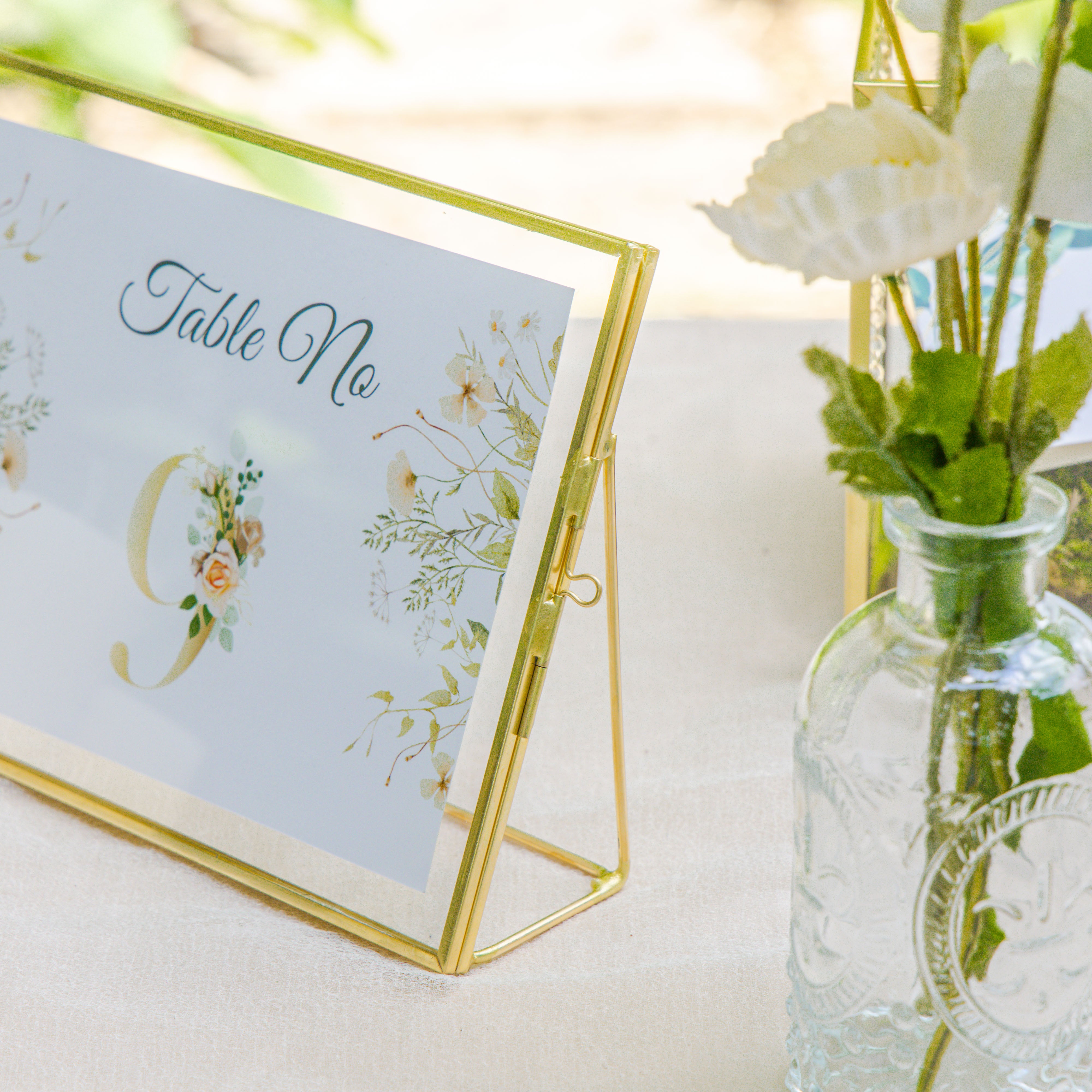 Gold Table Number Holder, 8''x6'' Wedding Photo Picture Frame, for Outdoor Garden Wedding, Bridal Shower - NCYPgarden