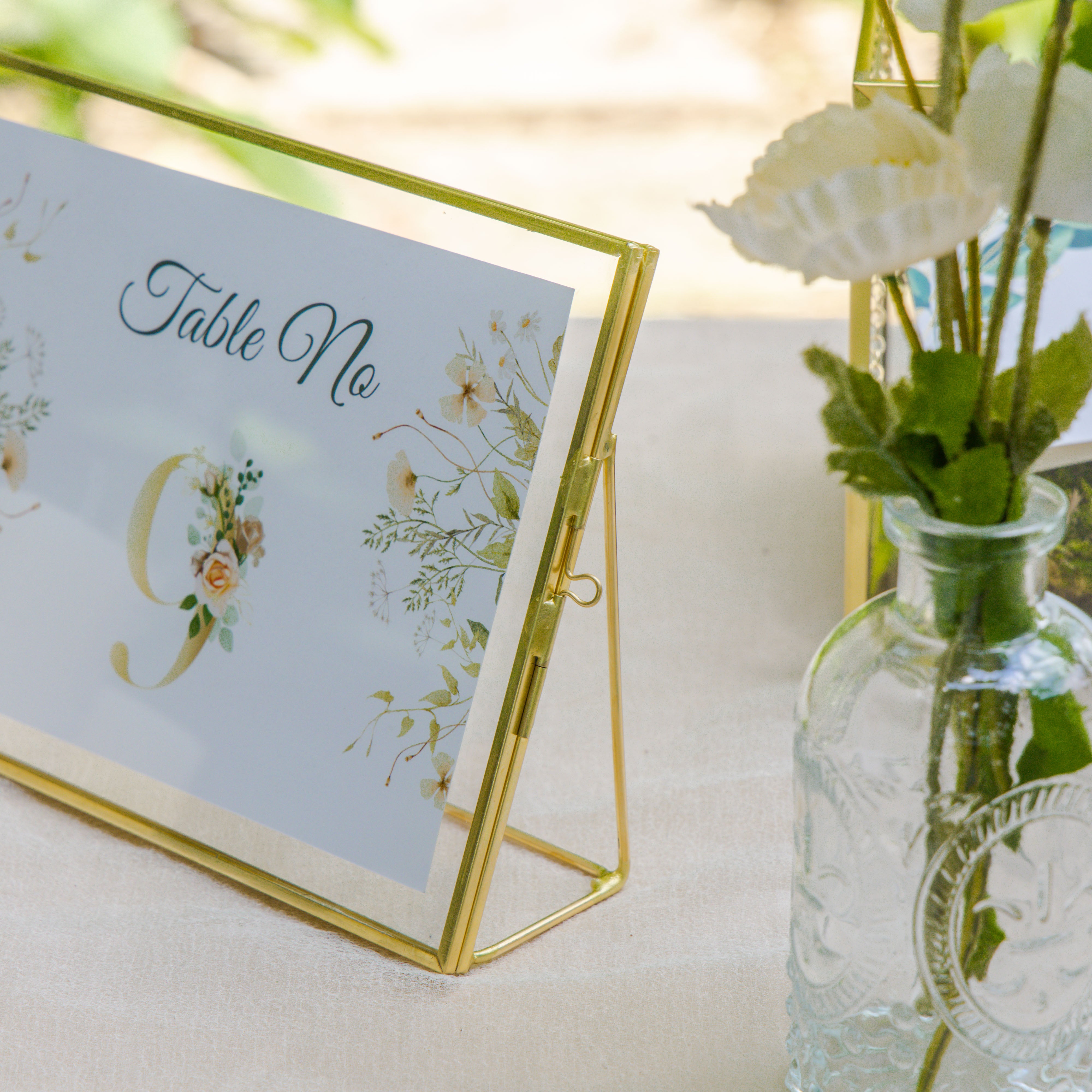 Gold Table Number Holder, 8''x6'' Wedding Photo Picture Frame, for Outdoor Garden Wedding, Bridal Shower - NCYPgarden