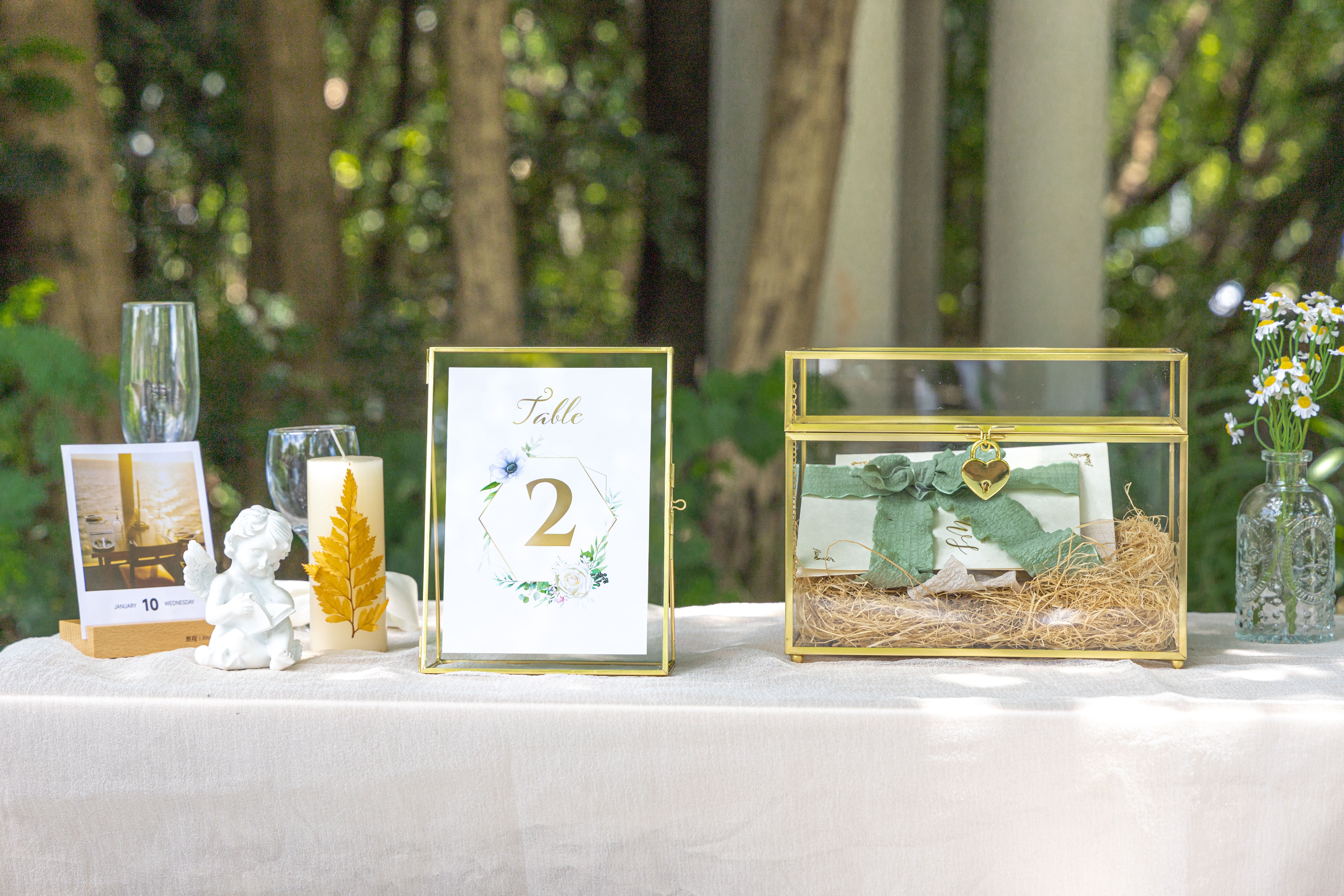 NCYP Tabletop Gold 5x7, 6x8 5.5x7 Brass Glass Photo Picture Display Frame - NCYPgarden