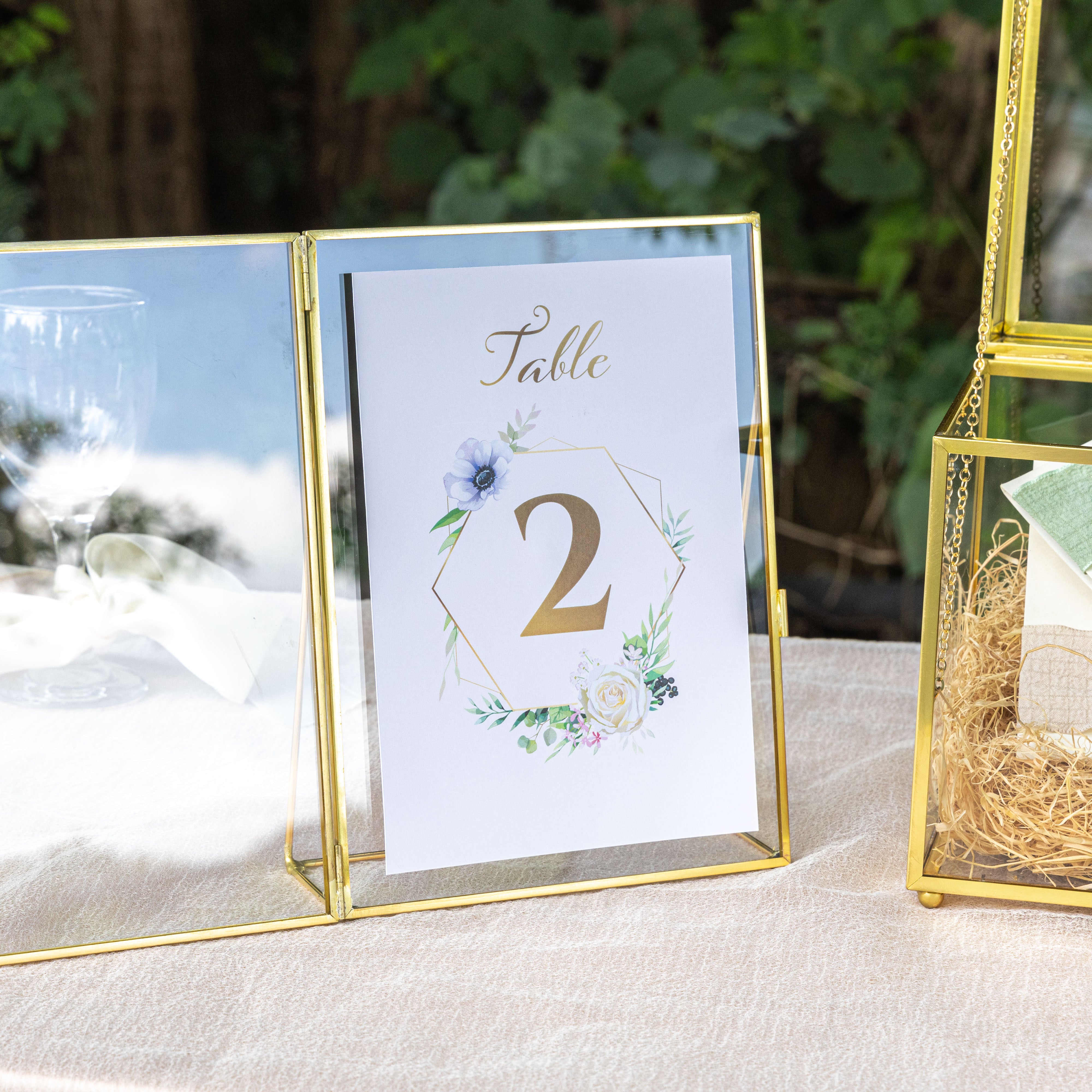 Gold Table Number Holder, 6''x8'' Wedding Photo Picture Frame, for Outdoor Garden Wedding, Bridal Shower - NCYPgarden