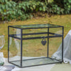 Lockable Black Geometric Glass Card Box Terrarium Foot Handmade Rectangular for Wedding Reception Wishwell Keepsake - NCYPgarden
