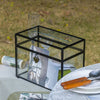 Lockable Black Geometric Glass Card Box Terrarium Foot Handmade Rectangular for Wedding Reception Wishwell Keepsake - NCYPgarden