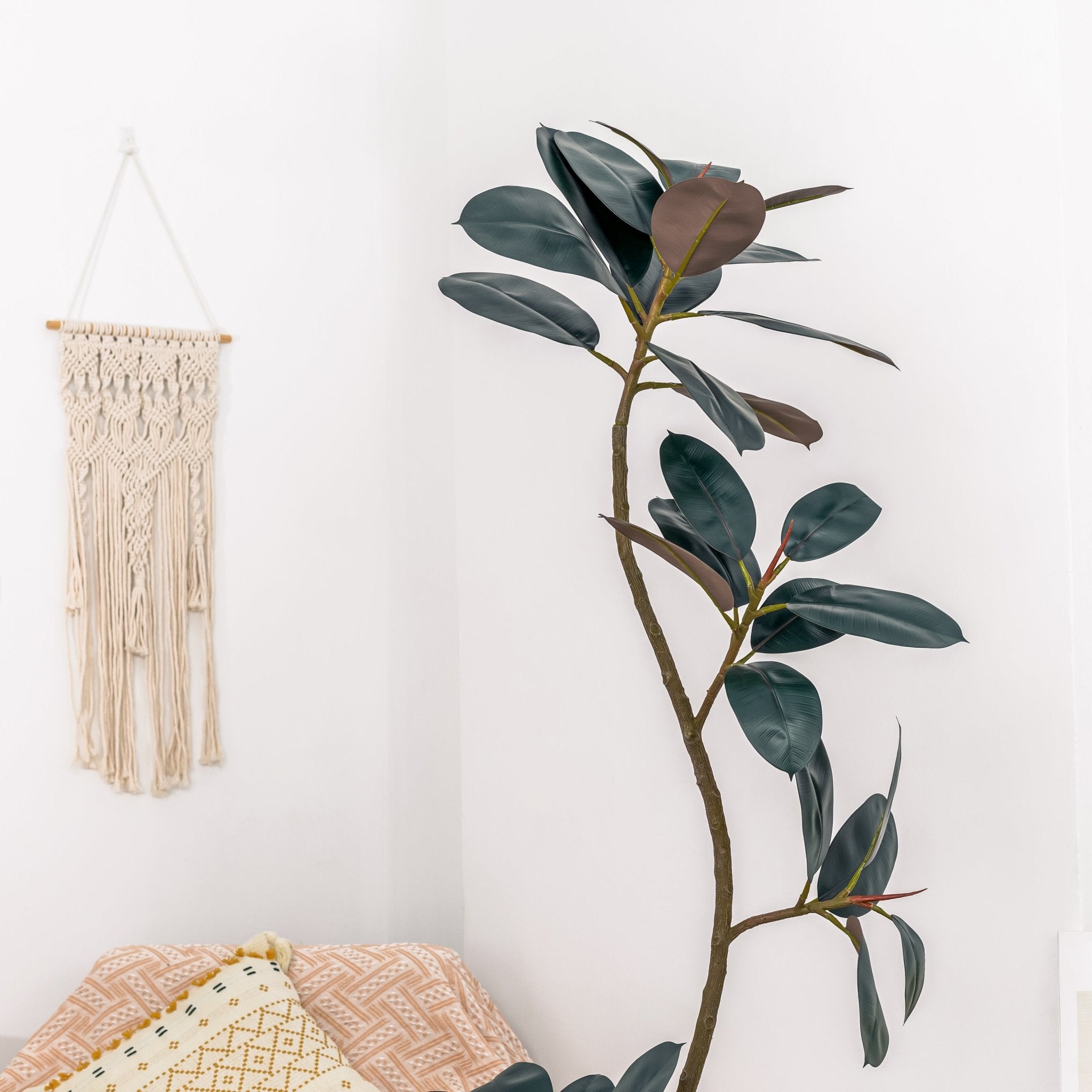 plastic indoor plants NCYP Artificial Rubber Tree, Rubber Fig, Rubber Bush 5.9FT (70.8 Inche – NCYPgarden