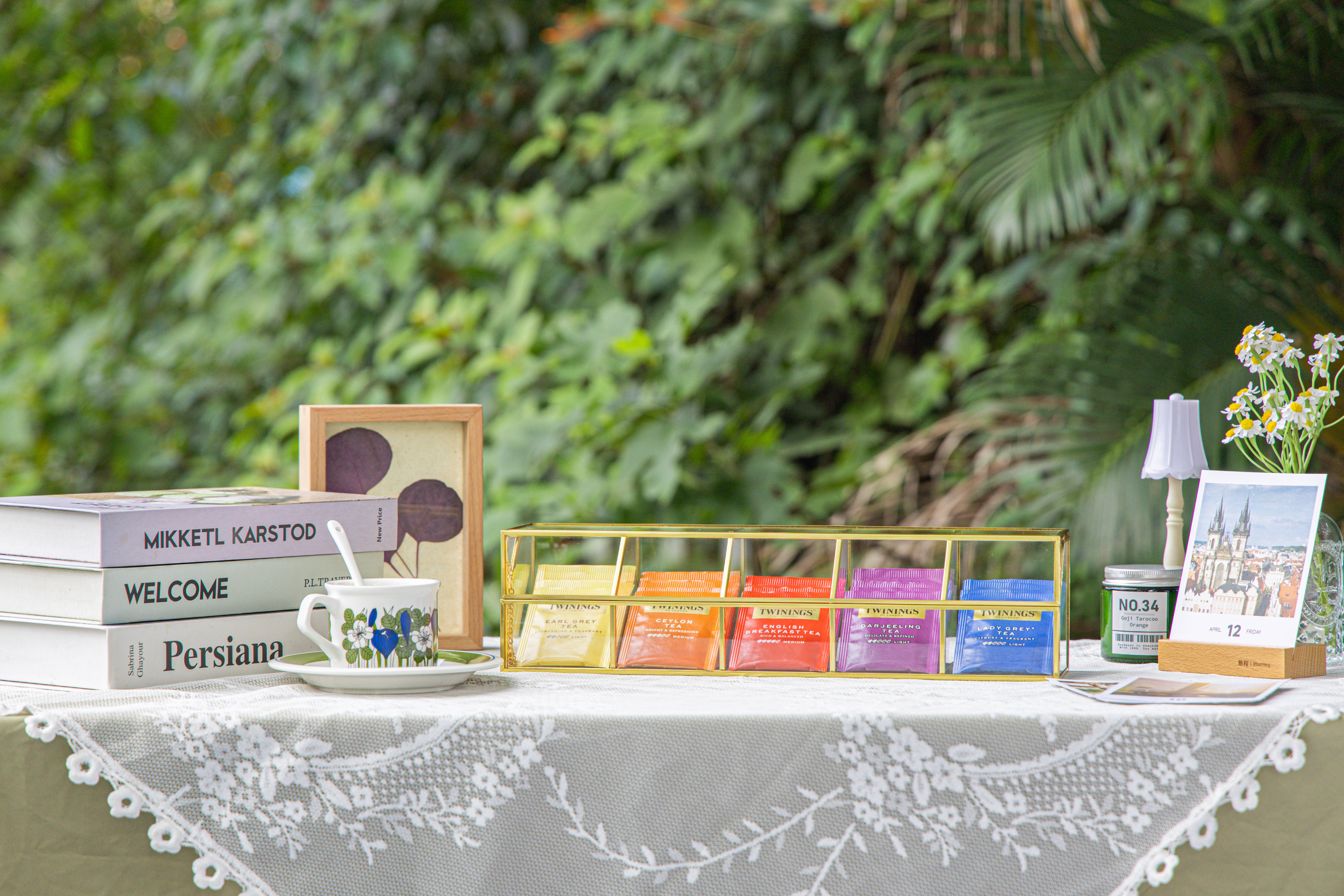 Glass Gold Tea Bag Box, 5 Compartments and Lid Storage Box, Tea Lovers ...