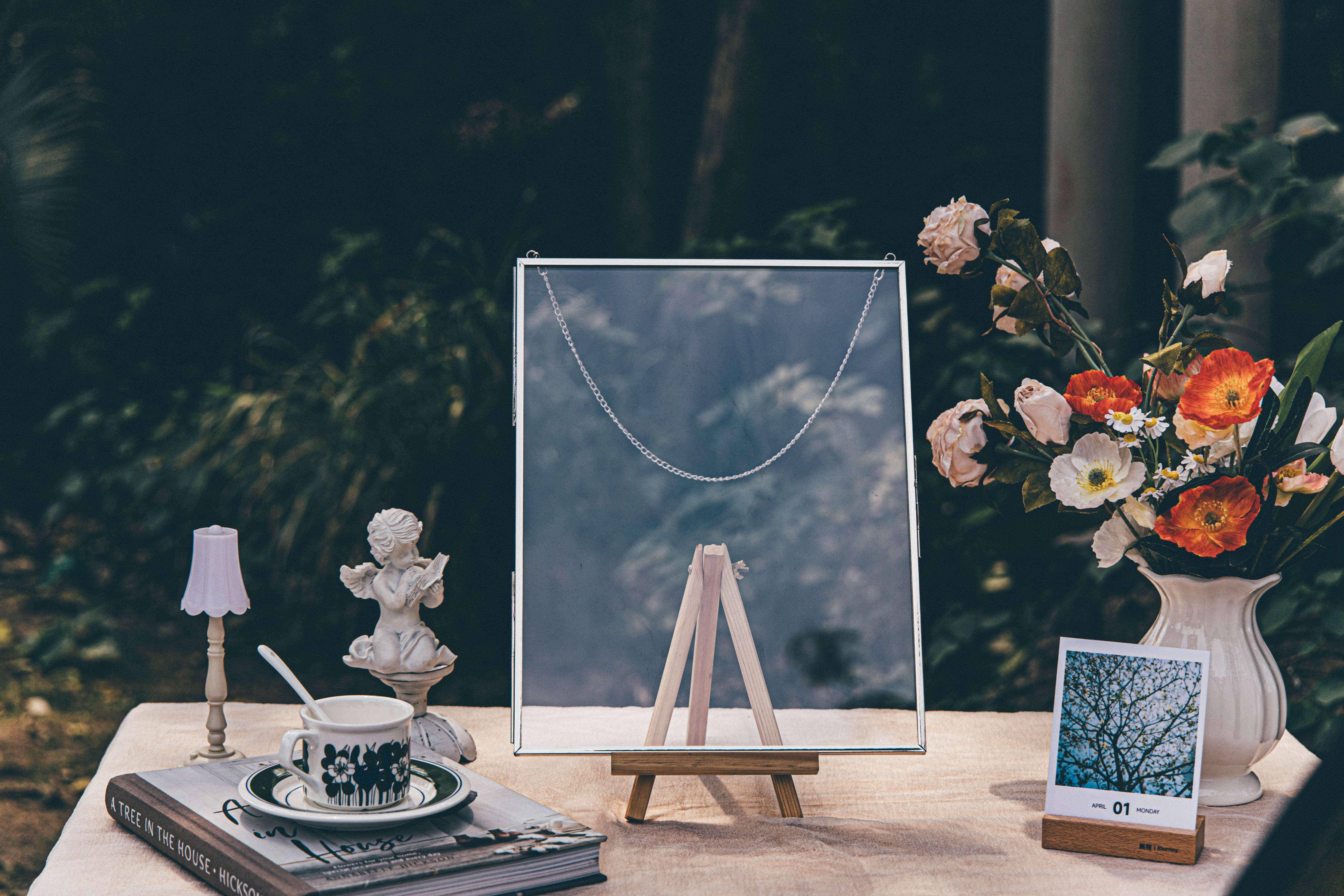 Handmade Silver 11x14" Hanging Double Glass  Pressed Flower Floating Frame - NCYPgarden