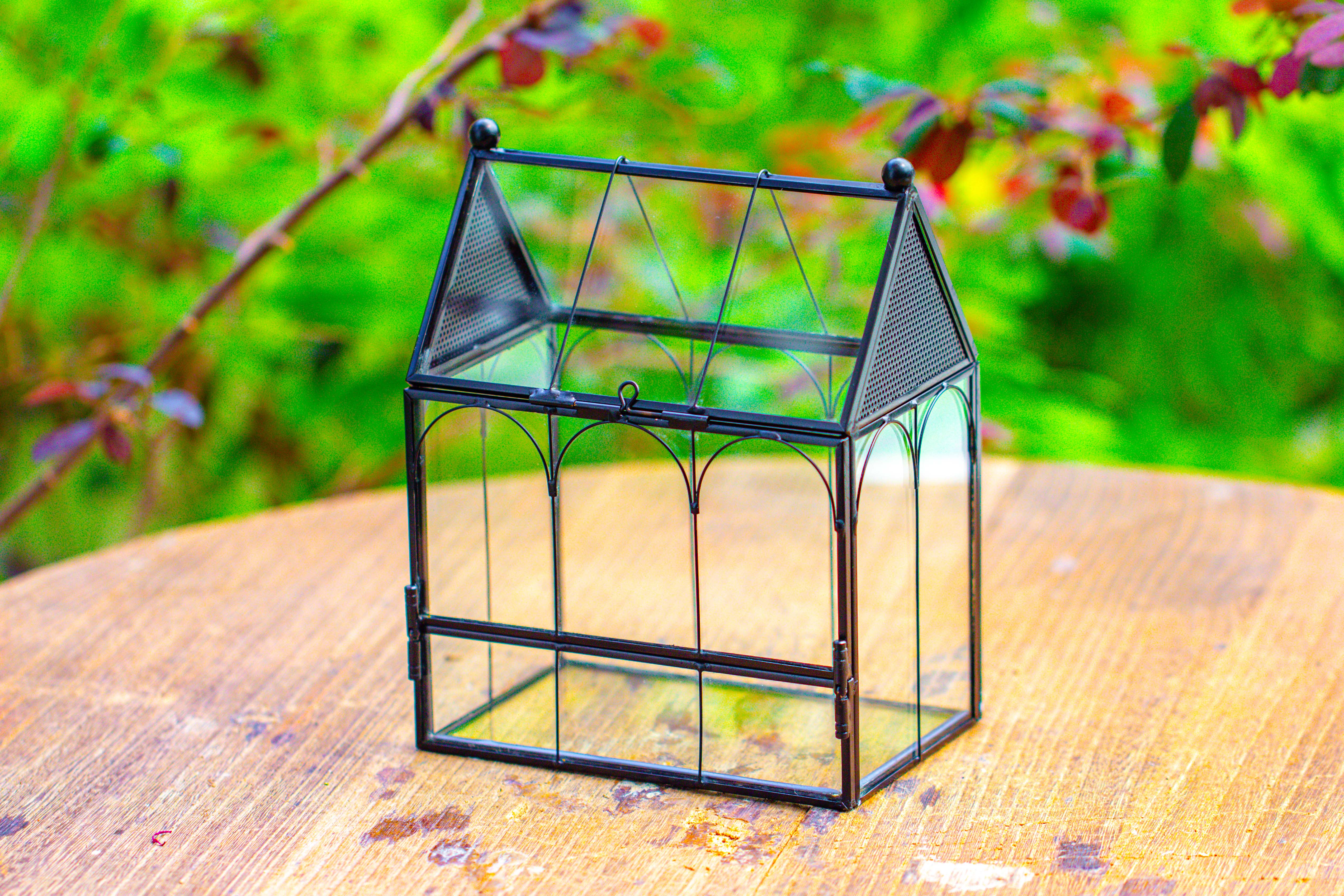 Vintage Mini House Shape Glass Geometric Terrarium for Jumping spider - NCYPgarden