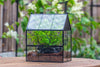 NCYP Vintage House Shape Tin and Glass Geometric Terrarium, with side door, with Mesh / vent holes for small Insects Pet building set - NCYPgarden