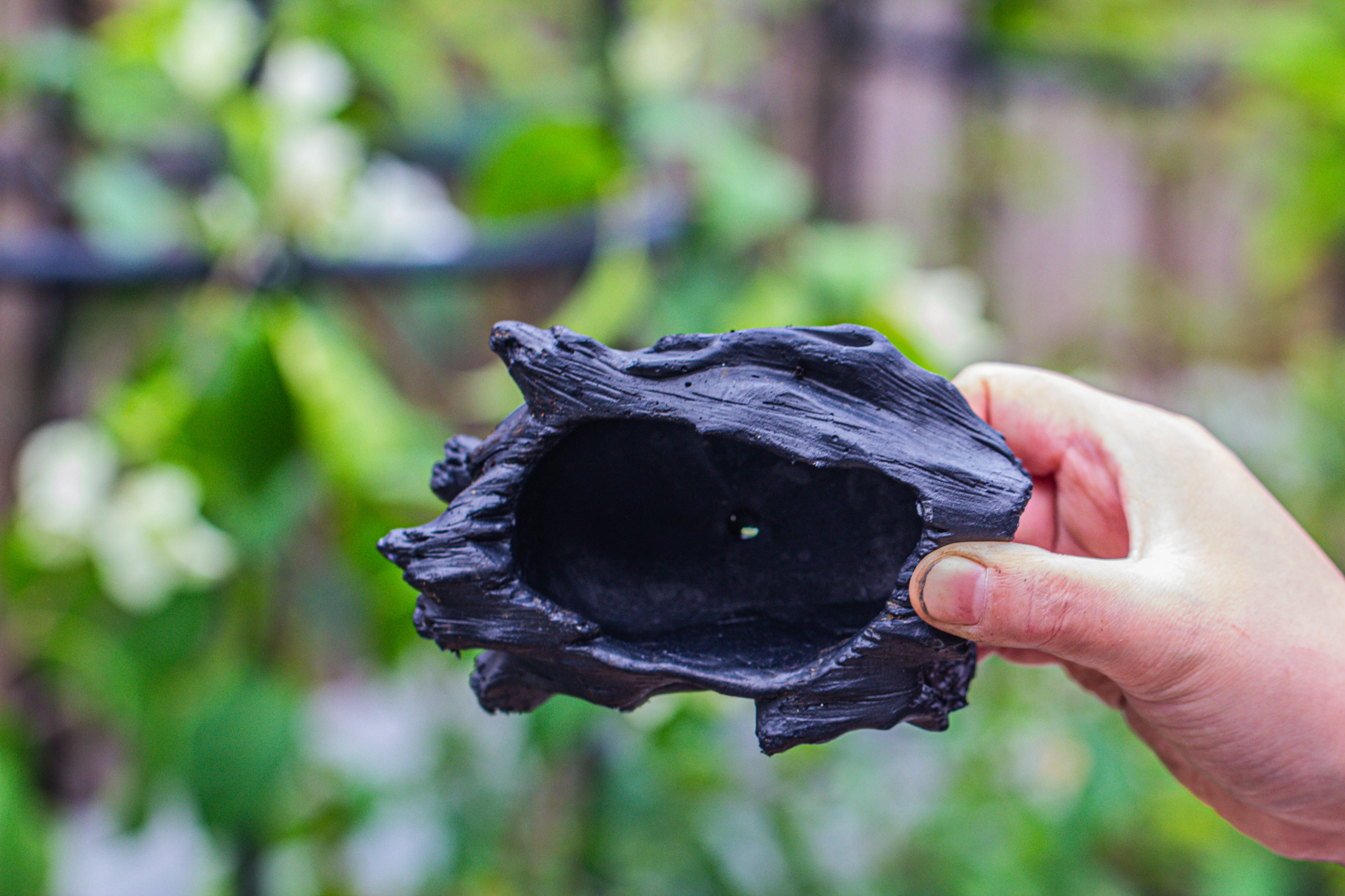 small black tree stump like planter, for terrarium, microlandscape - NCYPgarden