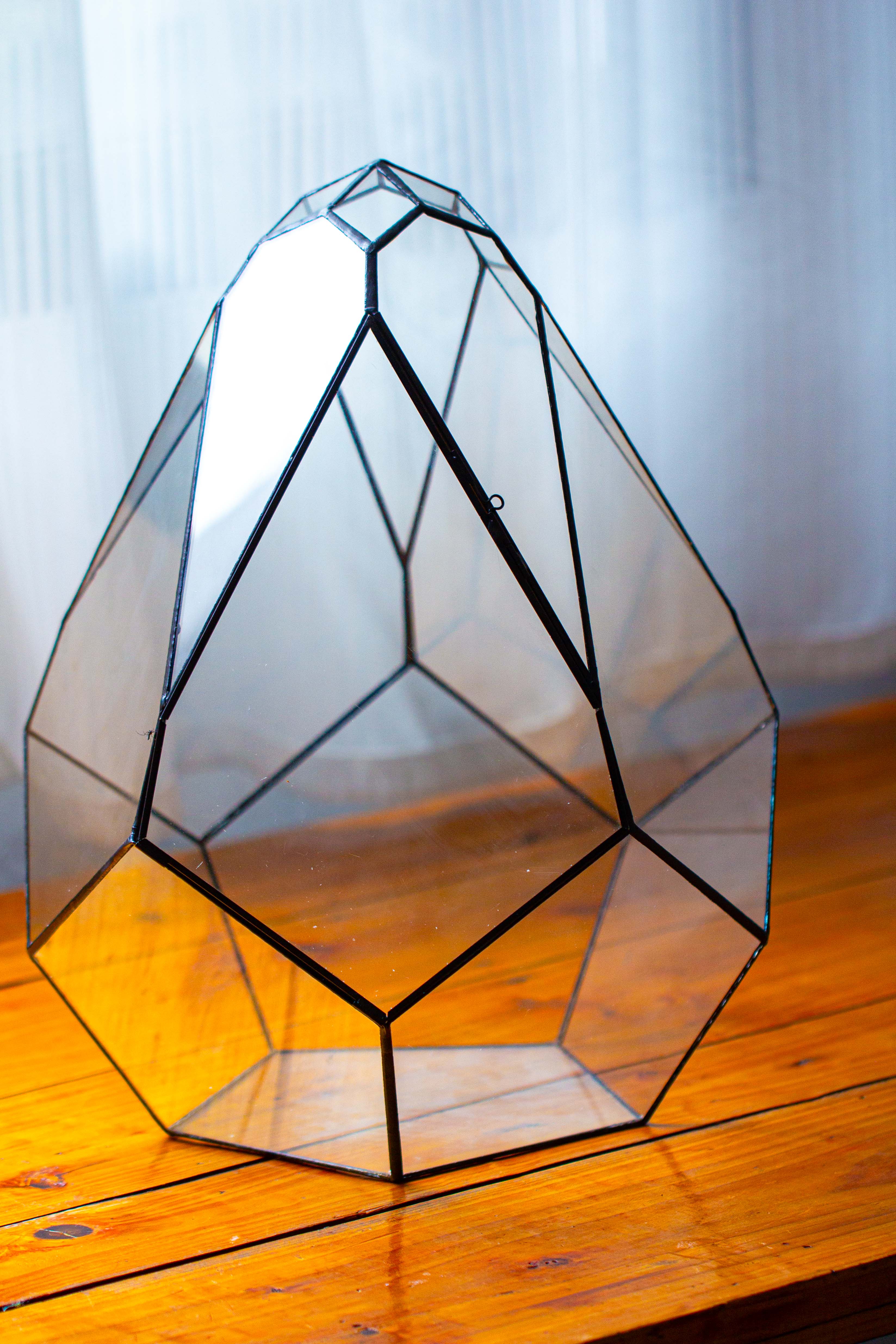 16" Large Teardrop Geometric Terrarium, close - NCYPgarden