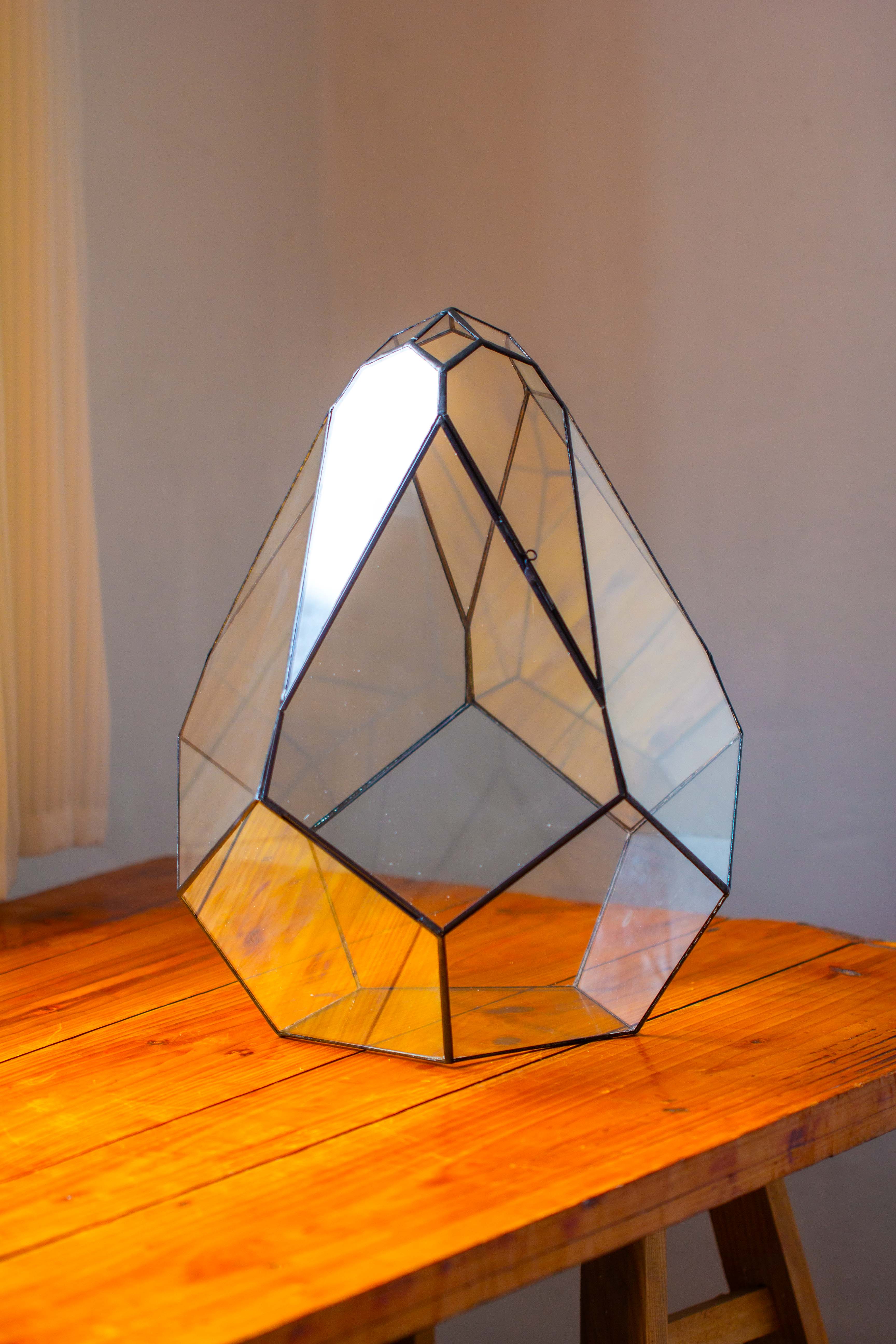 16" Large Teardrop Geometric Terrarium, close - NCYPgarden