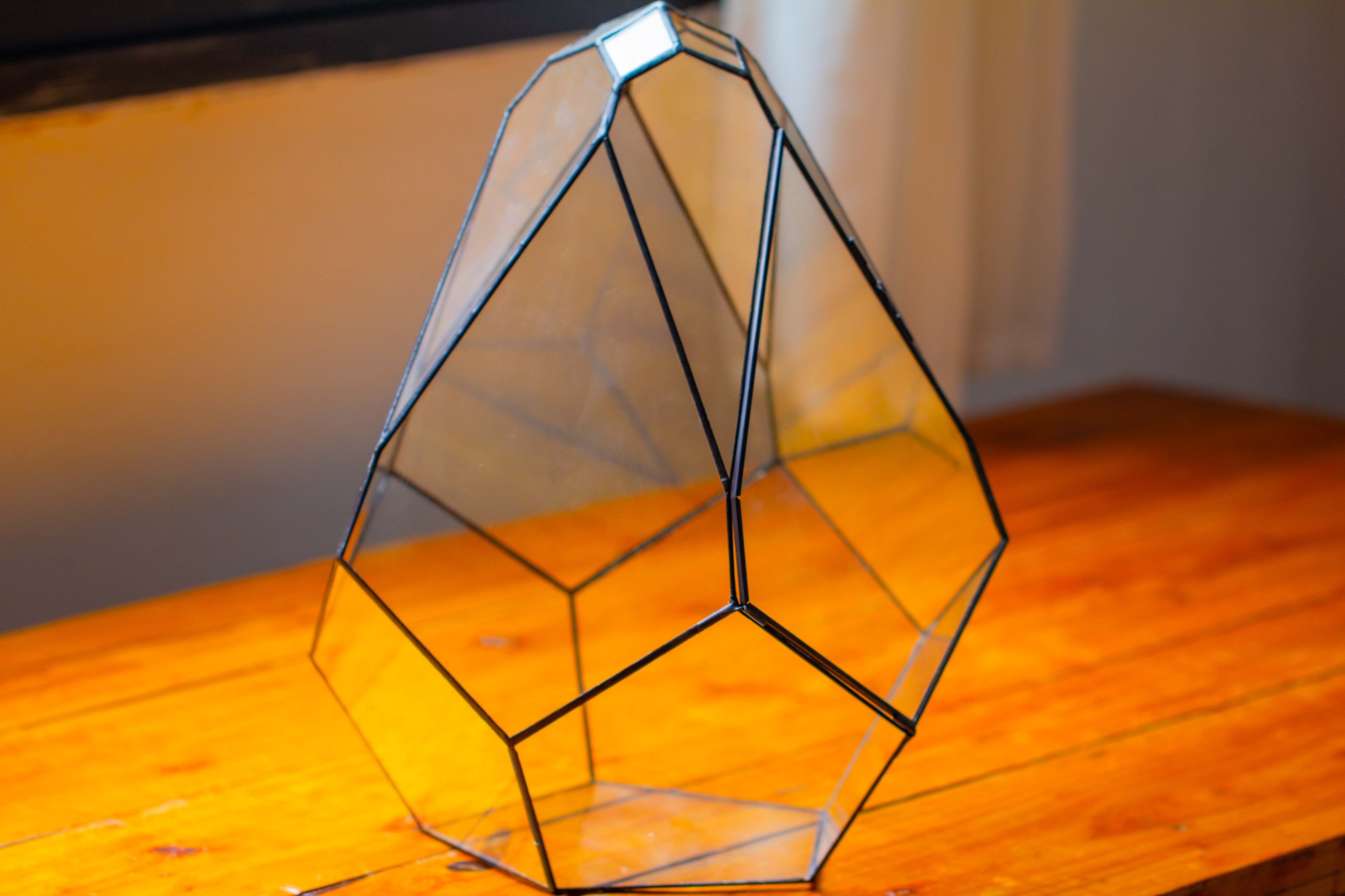 16" Large Teardrop Geometric Terrarium, close - NCYPgarden