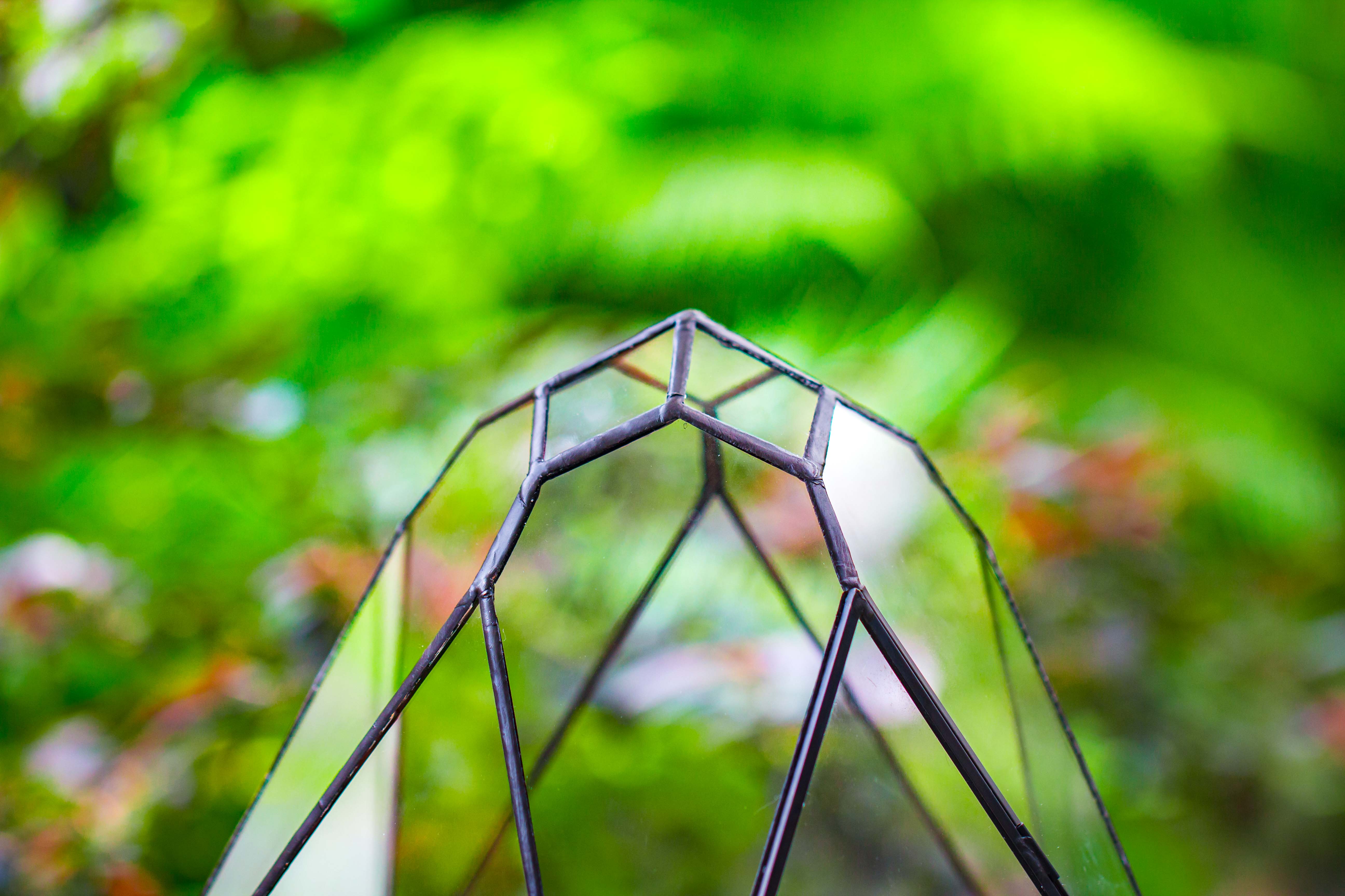 16" Large Teardrop Geometric Terrarium, close - NCYPgarden