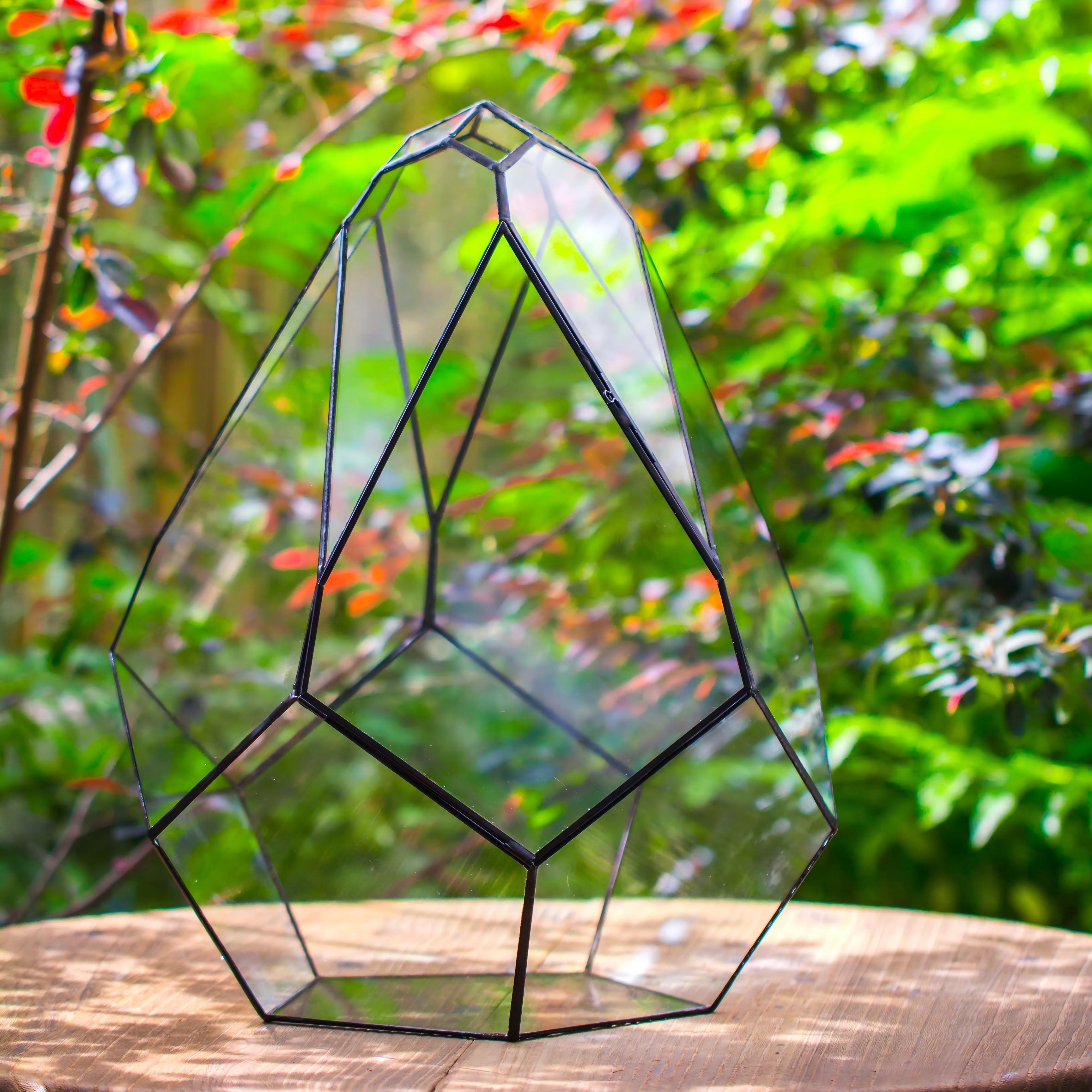 16" Large Teardrop Geometric Terrarium, close - NCYPgarden