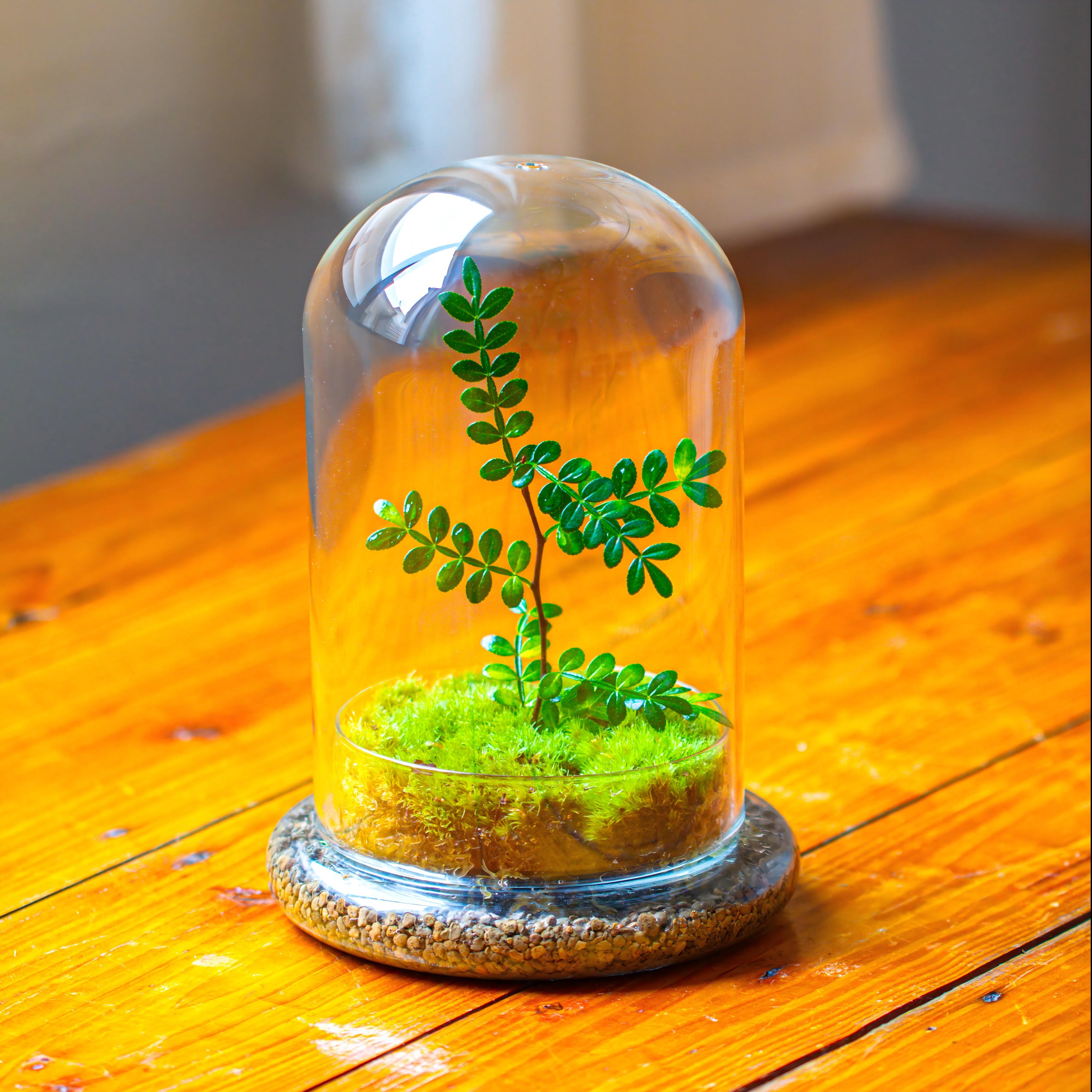 Cloche with Base 20CM Glass dome / Round Head Glass Cloche Dome Cover Terrarium Container with Without Airhole for Venus Flytrap - NCYPgarden