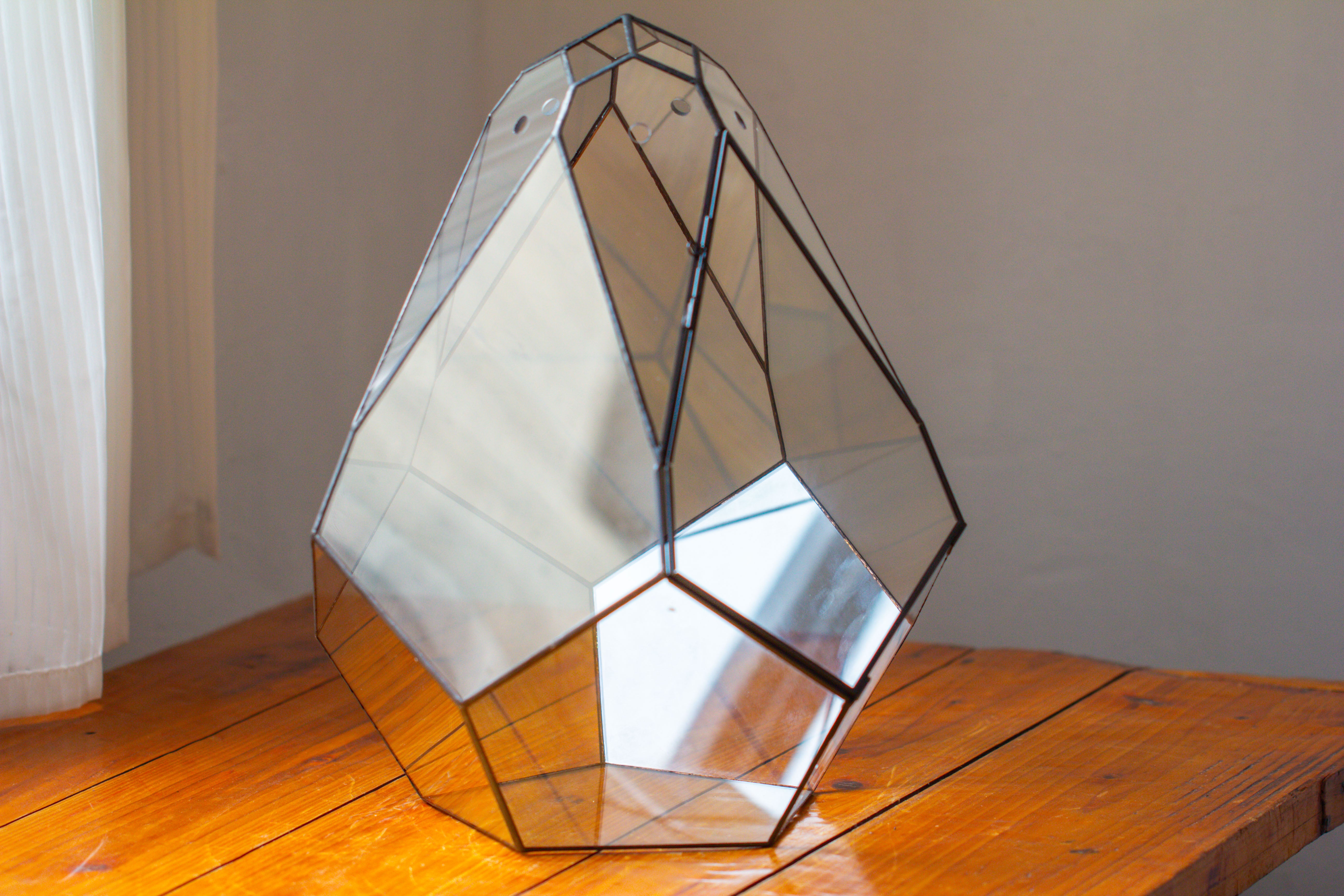 16" Large Teardrop Geometric Terrarium, close - NCYPgarden