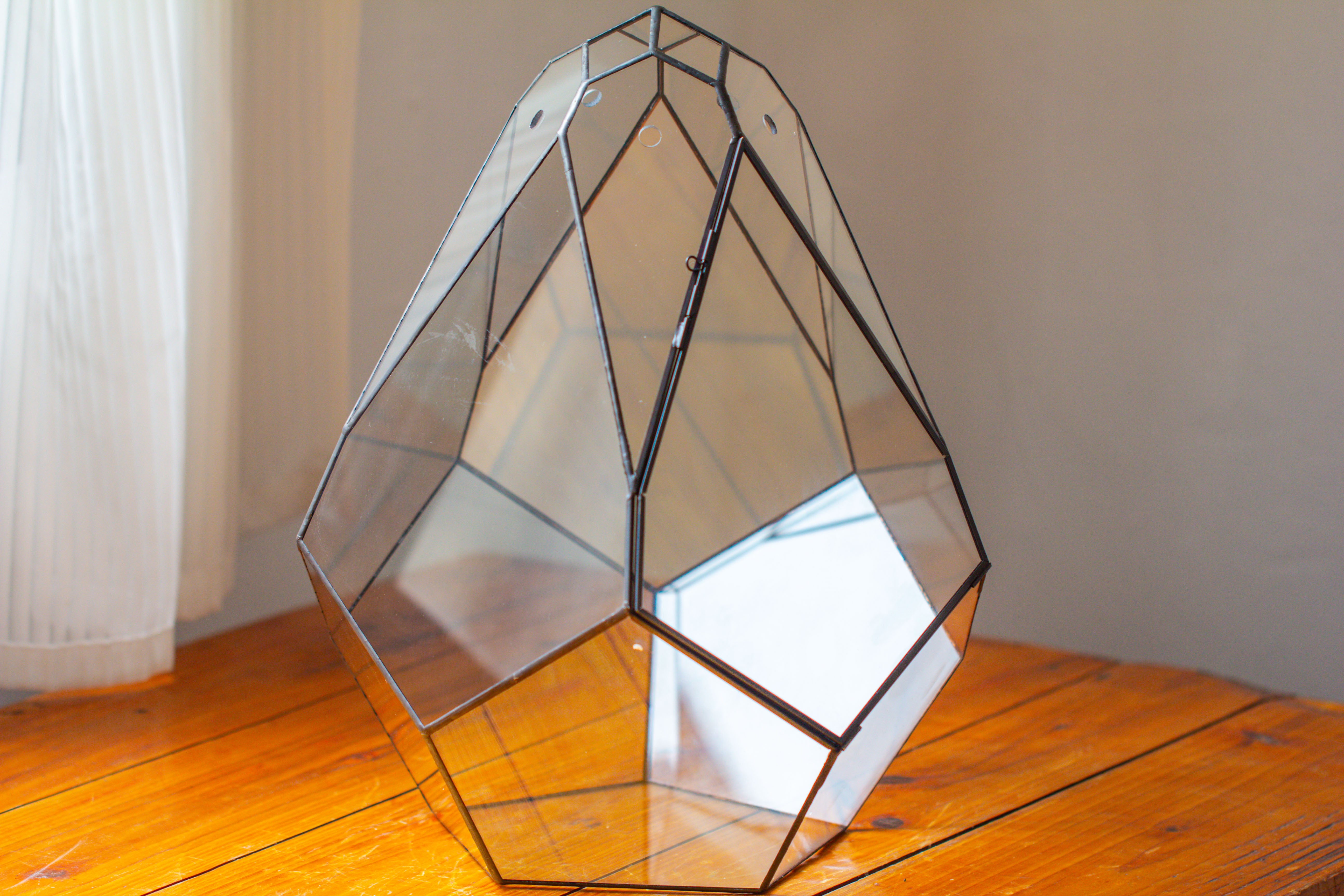16" Large Teardrop Geometric Terrarium, close - NCYPgarden