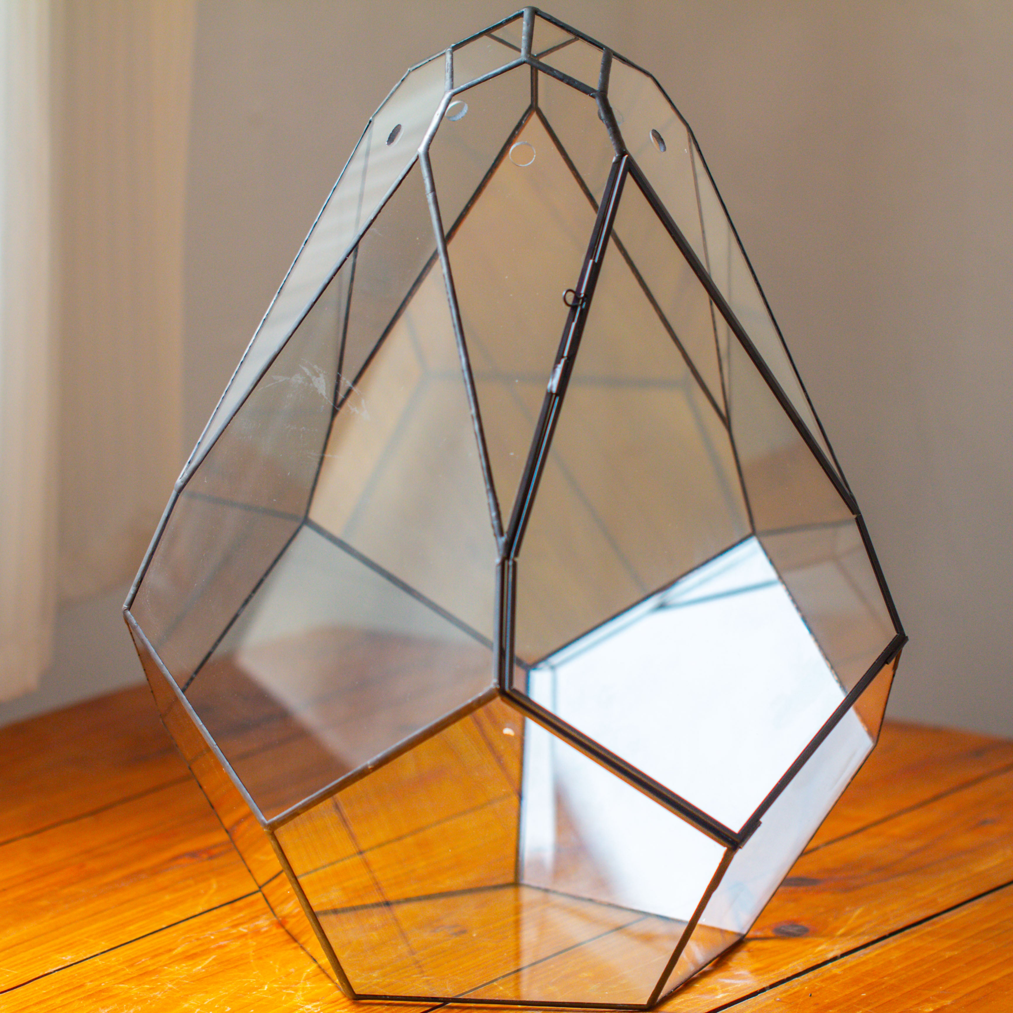 16" Large Teardrop Geometric Terrarium, close，With ventilation holes PG06D3 - NCYPgarden