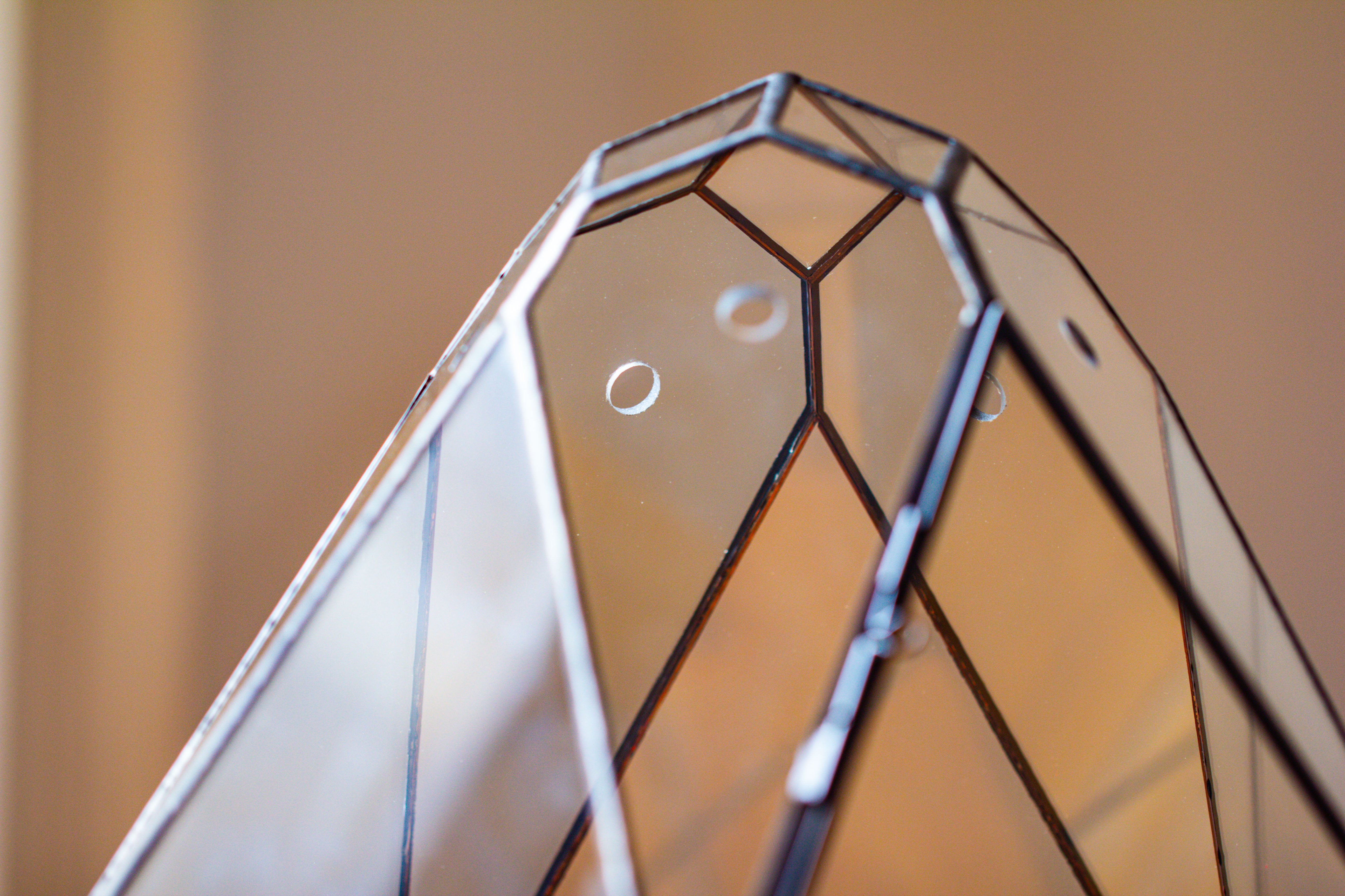 16" Large Teardrop Geometric Terrarium, close - NCYPgarden